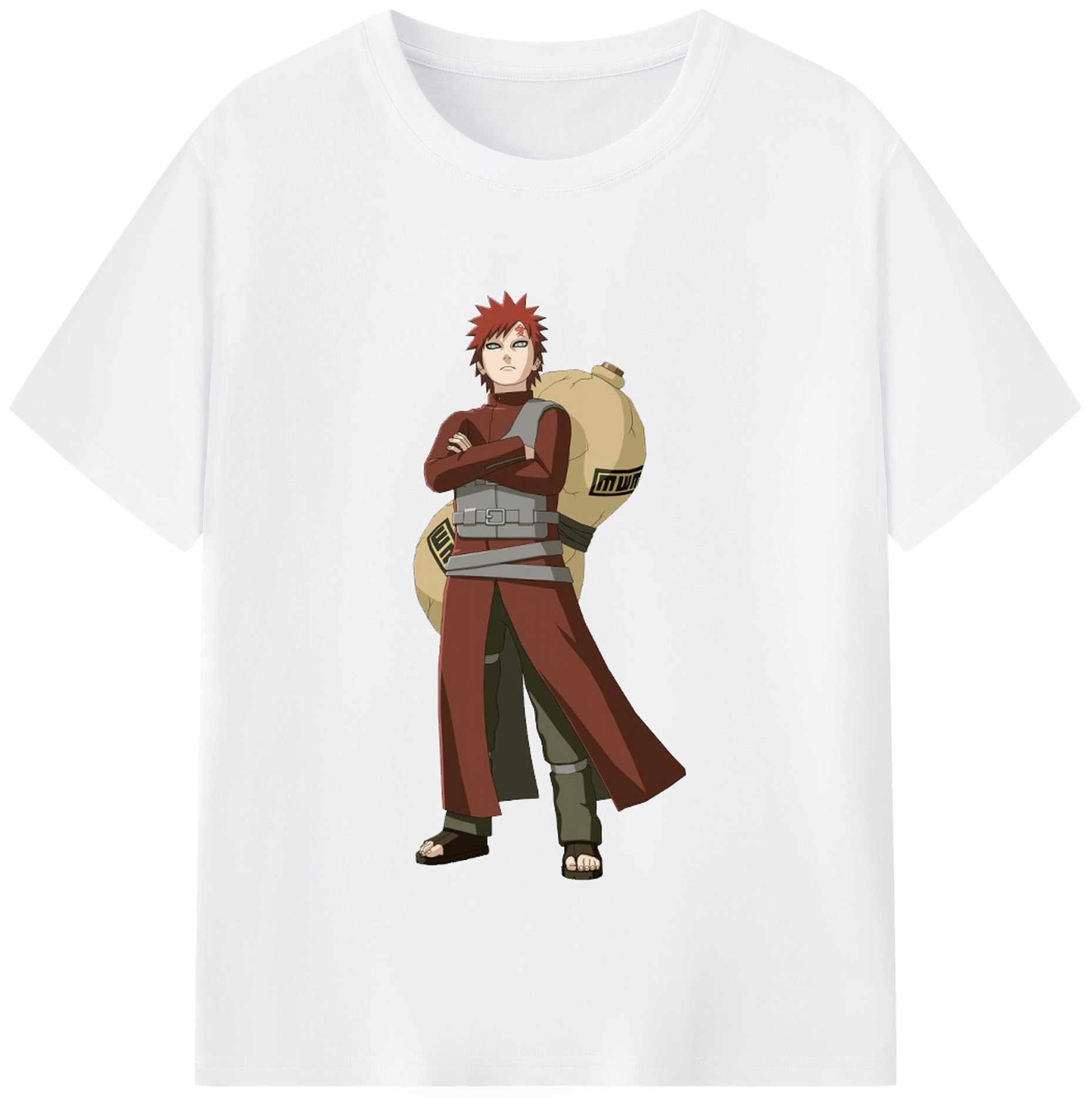 （画像用） NARUTO -ナルト- ガアラ Gaara 綿100％半袖Tシャツ（フロントプリント）