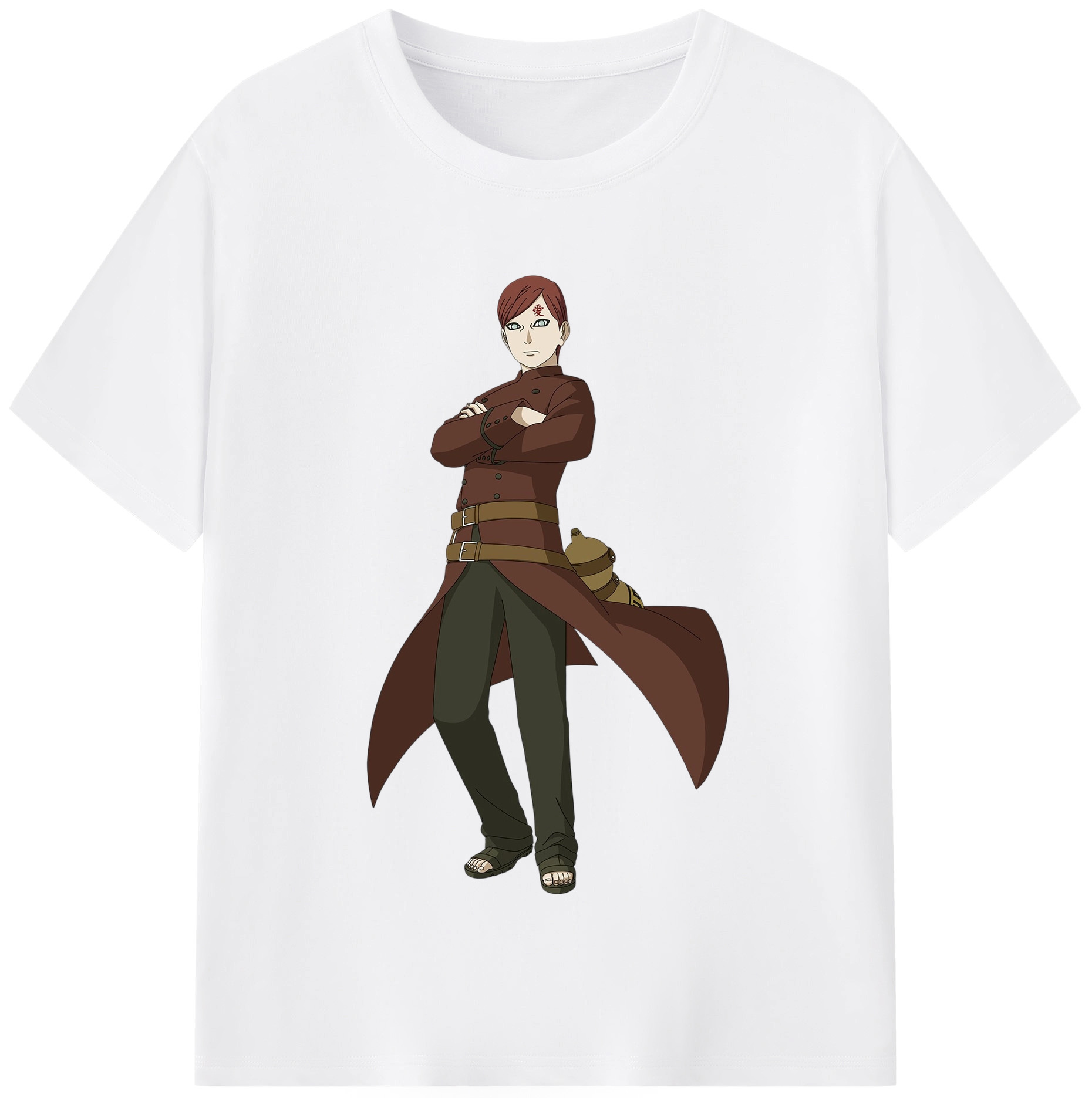 （画像用） NARUTO -ナルト- ガアラ Gaara 綿100％半袖Tシャツ（フロントプリント）