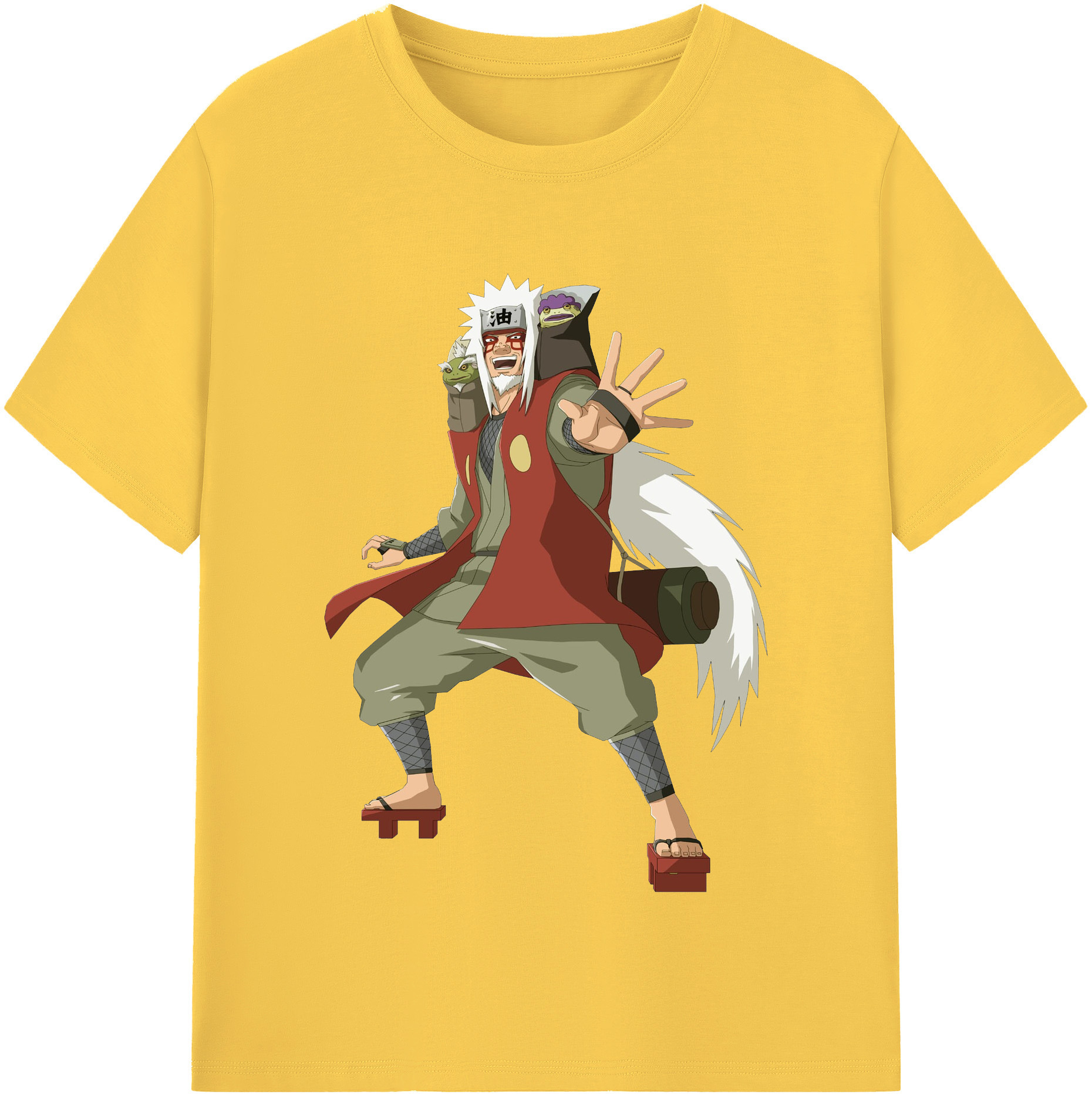 （画像用） NARUTO -ナルト- 自来也（じらいや） Jiraiya 綿100％半袖Tシャツ（フロントプリント）