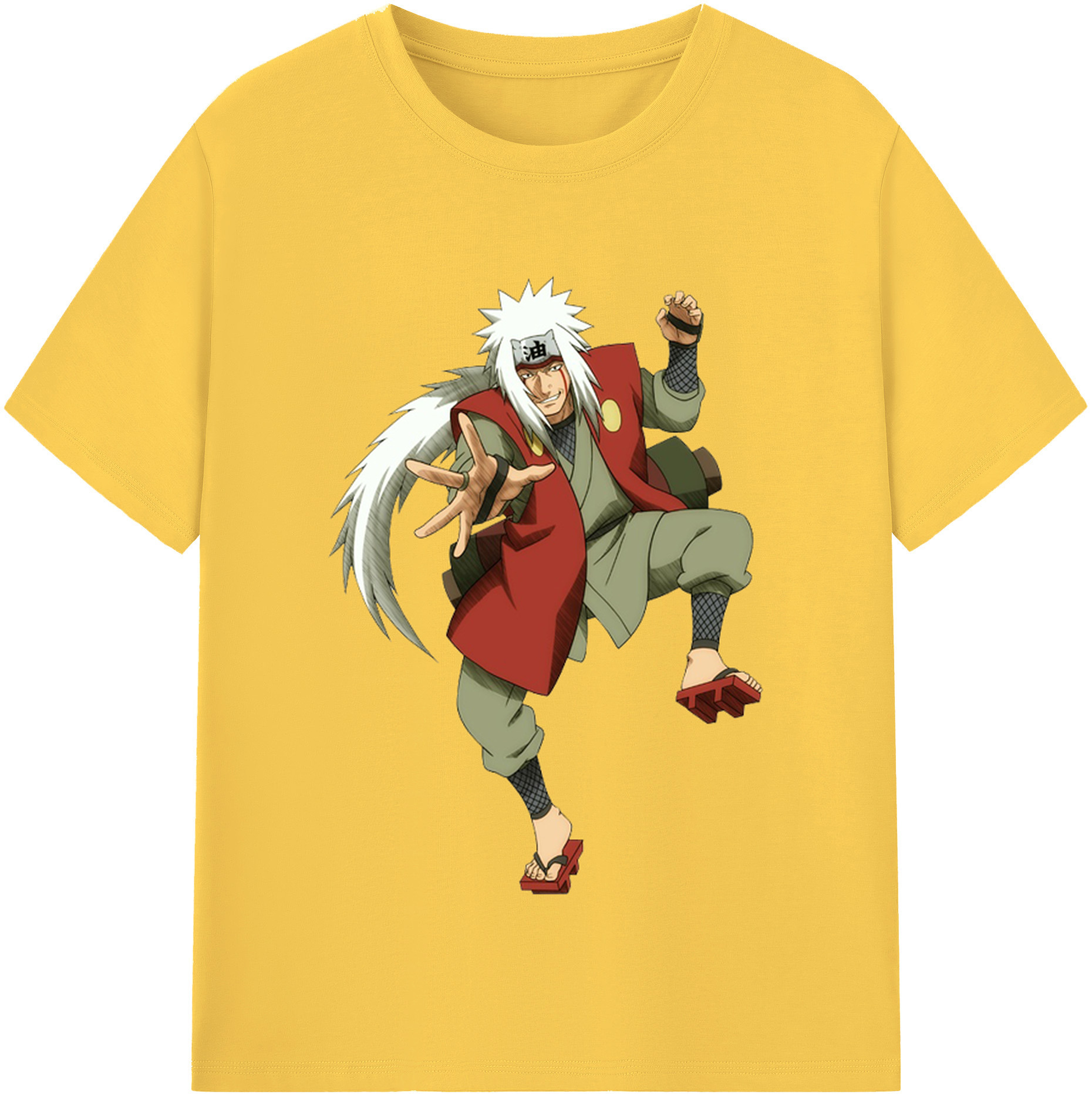 （画像用） NARUTO -ナルト- 自来也（じらいや） Jiraiya 綿100％半袖Tシャツ（フロントプリント）