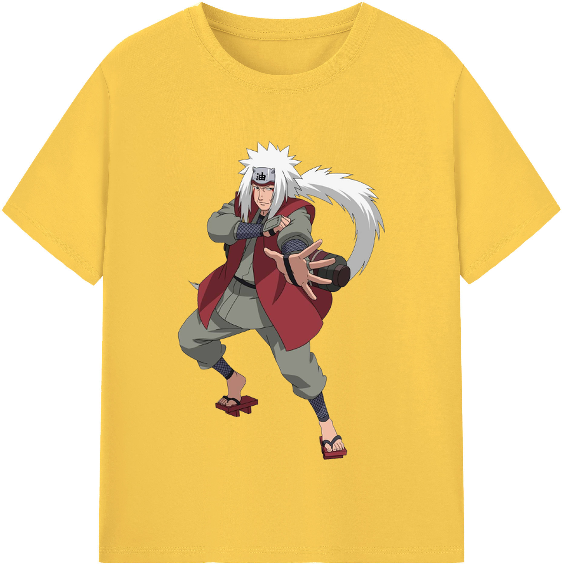 （画像用） NARUTO -ナルト- 自来也（じらいや） Jiraiya 綿100％半袖Tシャツ（フロントプリント）