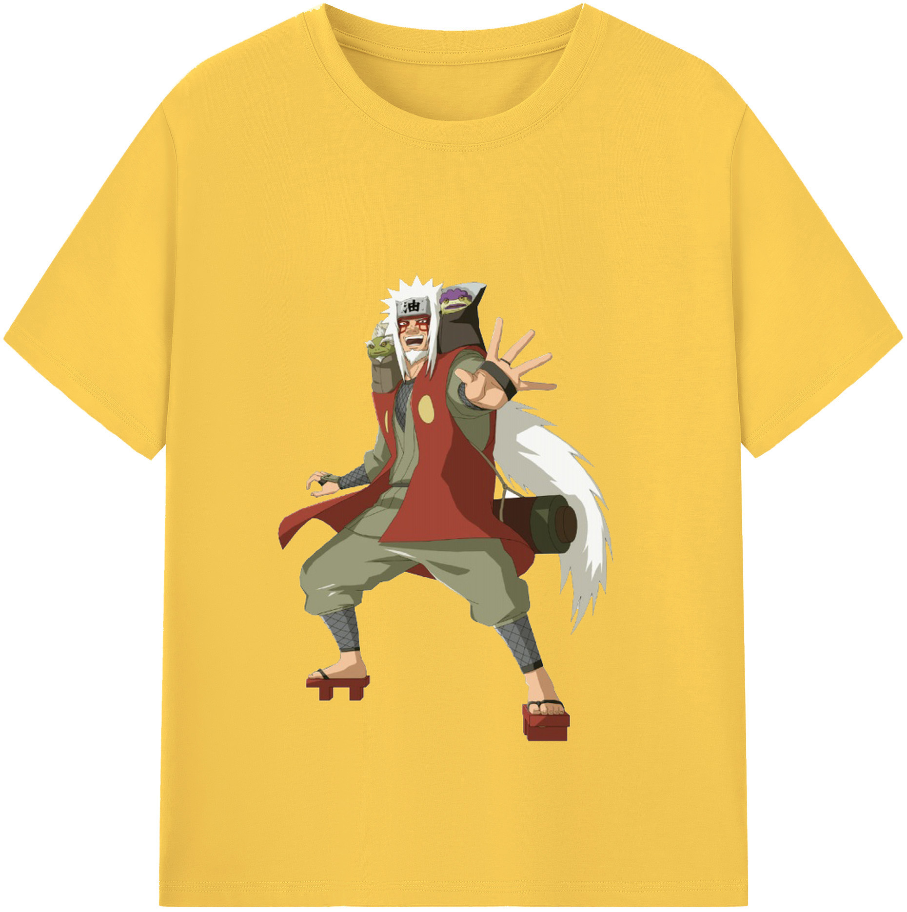 （画像用） NARUTO -ナルト- 自来也（じらいや） Jiraiya 綿100％半袖Tシャツ（フロントプリント）