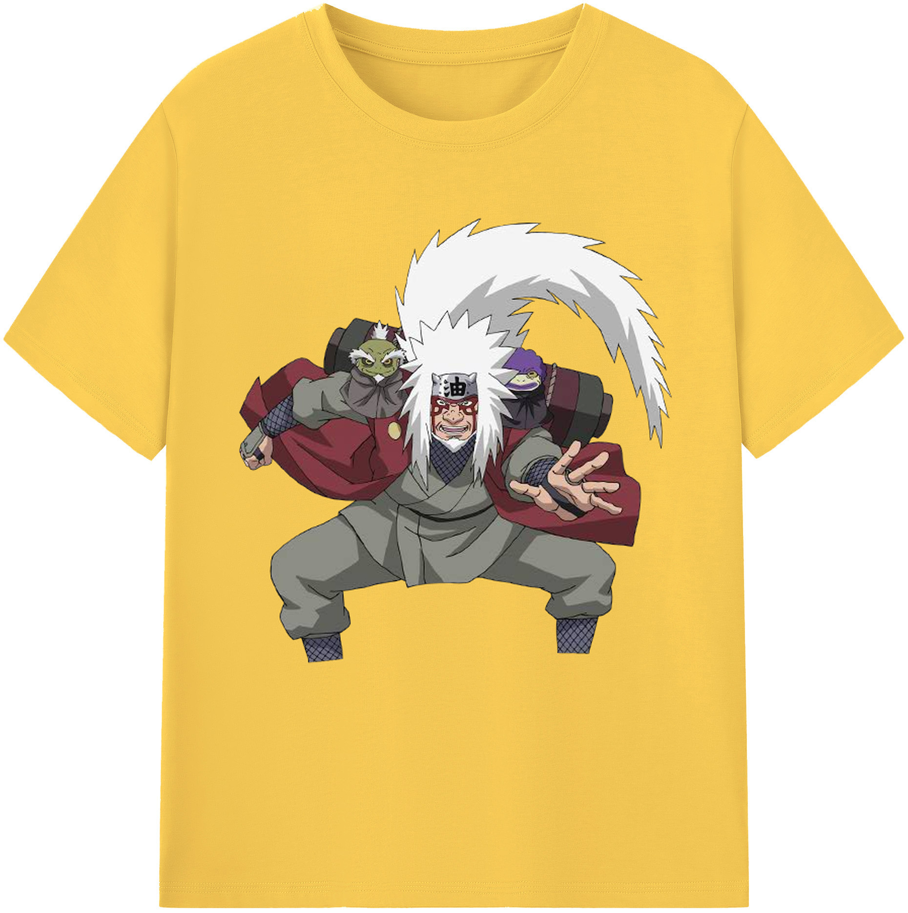 （画像用） NARUTO -ナルト- 自来也（じらいや） Jiraiya 綿100％半袖Tシャツ（フロントプリント）