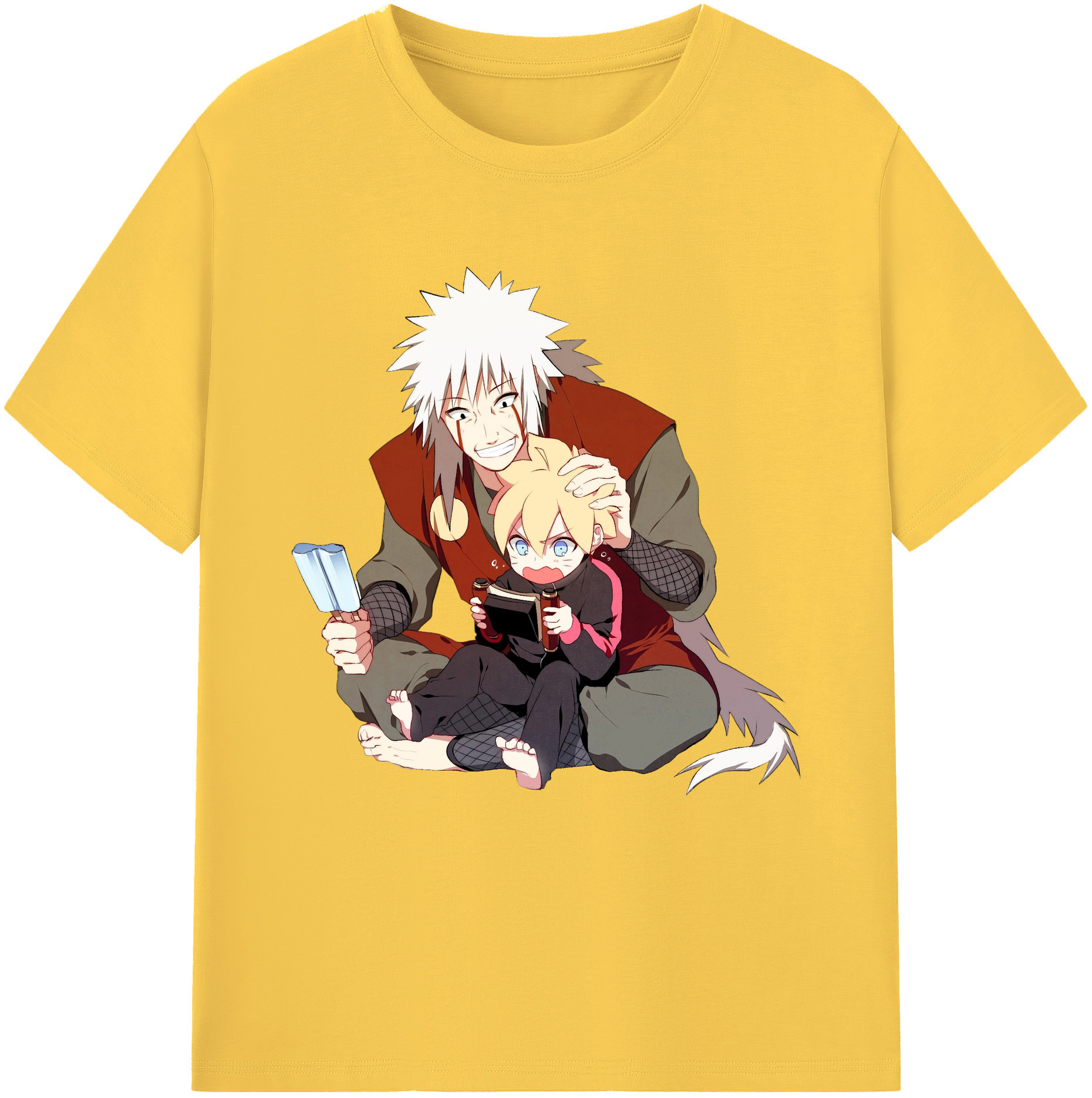 （画像用） NARUTO -ナルト- 自来也（じらいや） Jiraiya 綿100％半袖Tシャツ（フロントプリント）