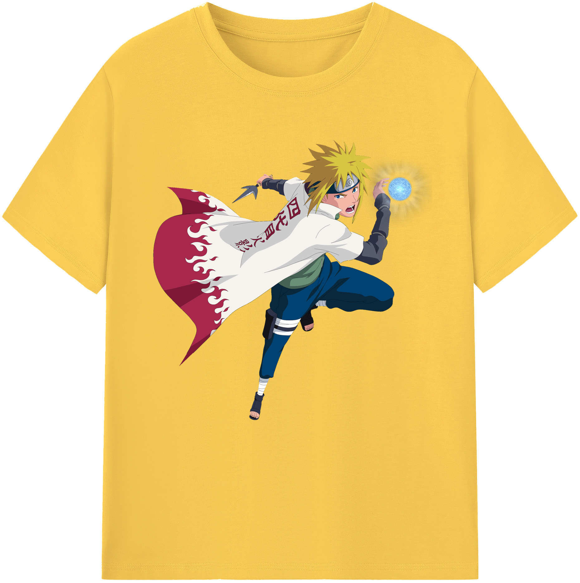 （画像用） NARUTO -ナルト- 波風 ミナト Namikaze Minato 綿100％半袖Tシャツ（フロントプリント）