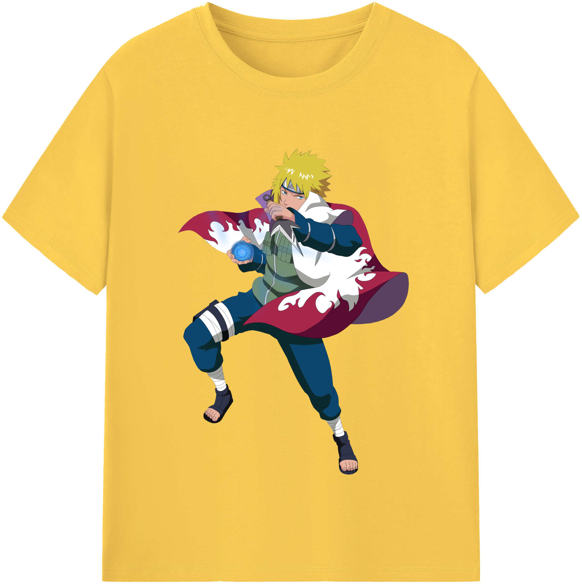 （画像用） NARUTO -ナルト- 波風 ミナト Namikaze Minato 綿100％半袖Tシャツ（フロントプリント）