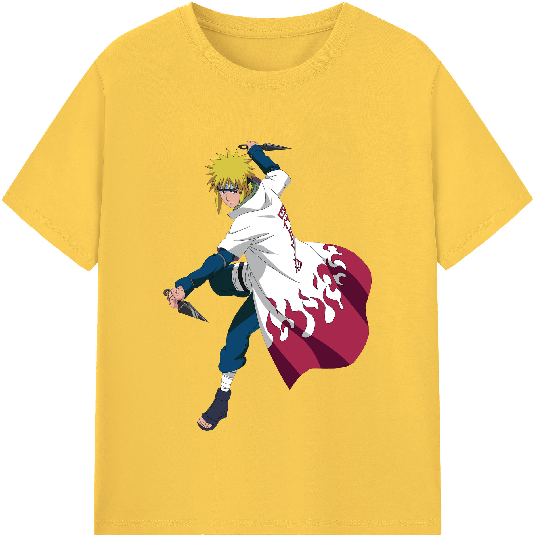 （画像用） NARUTO -ナルト- 波風 ミナト Namikaze Minato 綿100％半袖Tシャツ（フロントプリント）