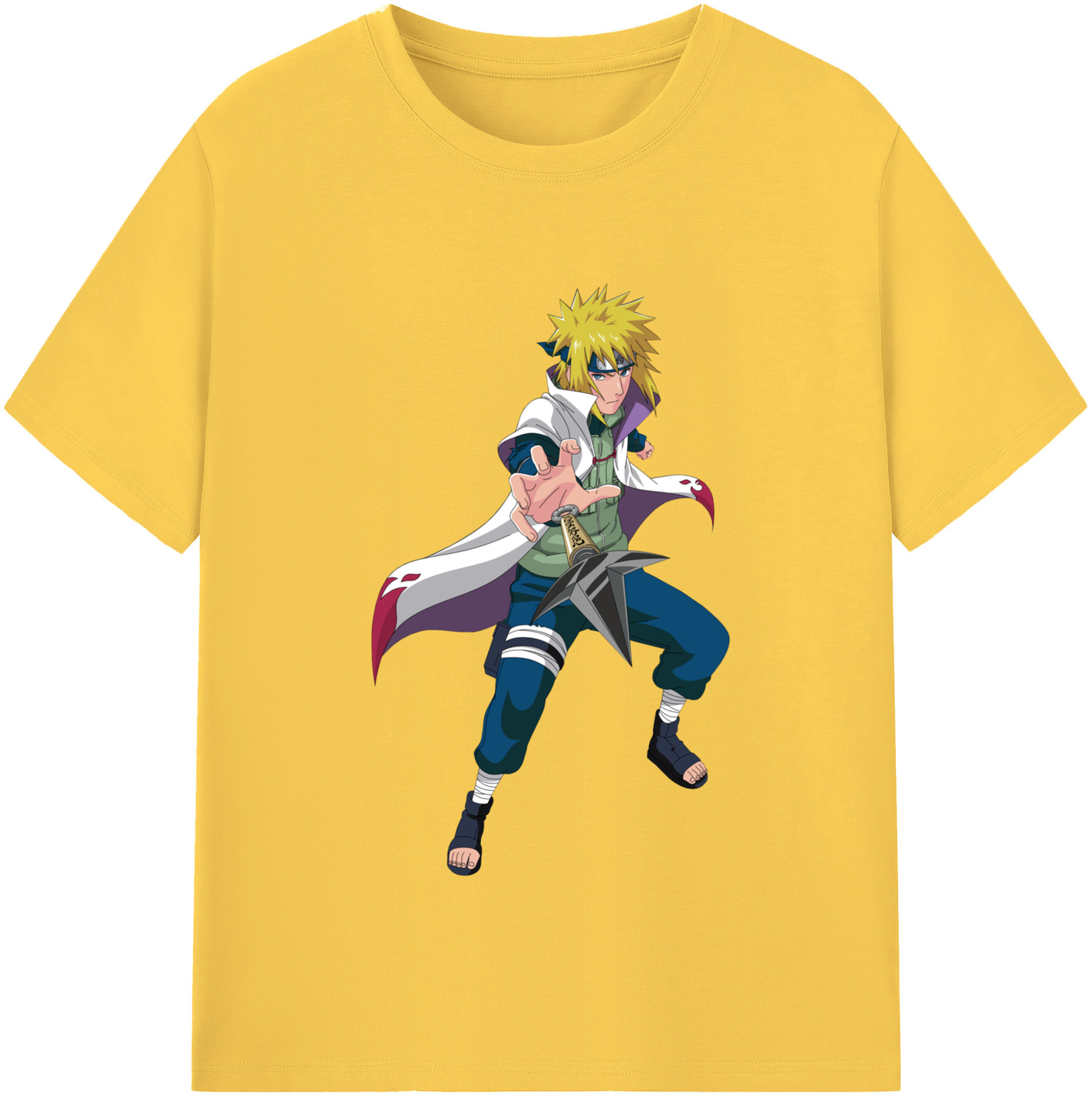（画像用） NARUTO -ナルト- 波風 ミナト Namikaze Minato 綿100％半袖Tシャツ（フロントプリント）