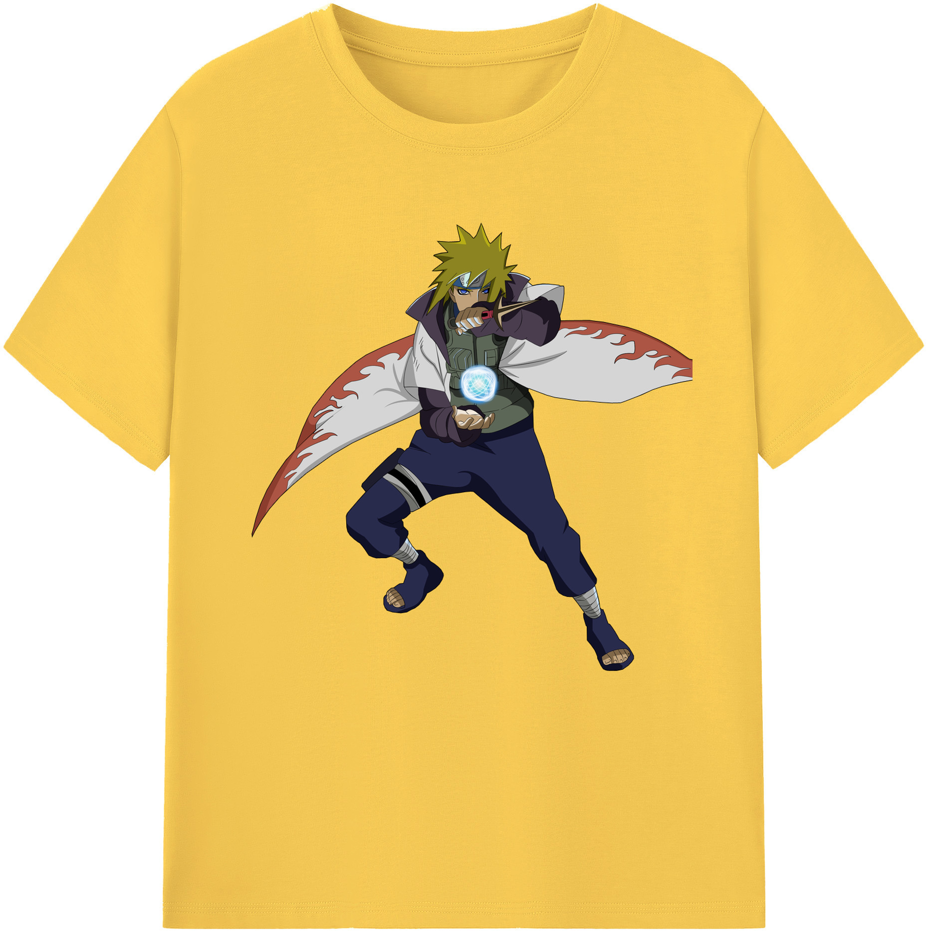 （画像用） NARUTO -ナルト- 波風 ミナト Namikaze Minato 綿100％半袖Tシャツ（フロントプリント）