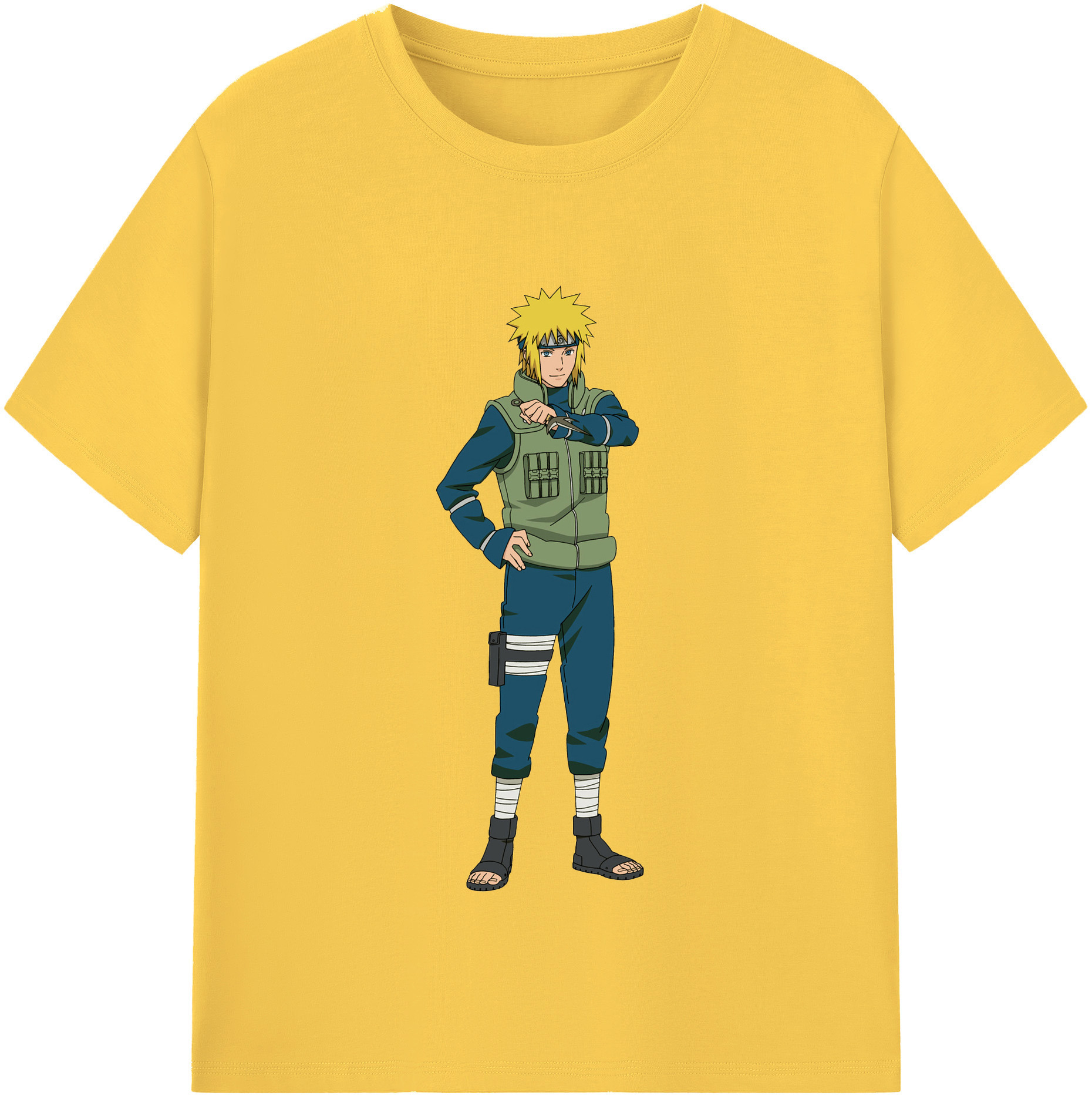（画像用） NARUTO -ナルト- 波風 ミナト Namikaze Minato 綿100％半袖Tシャツ（フロントプリント）