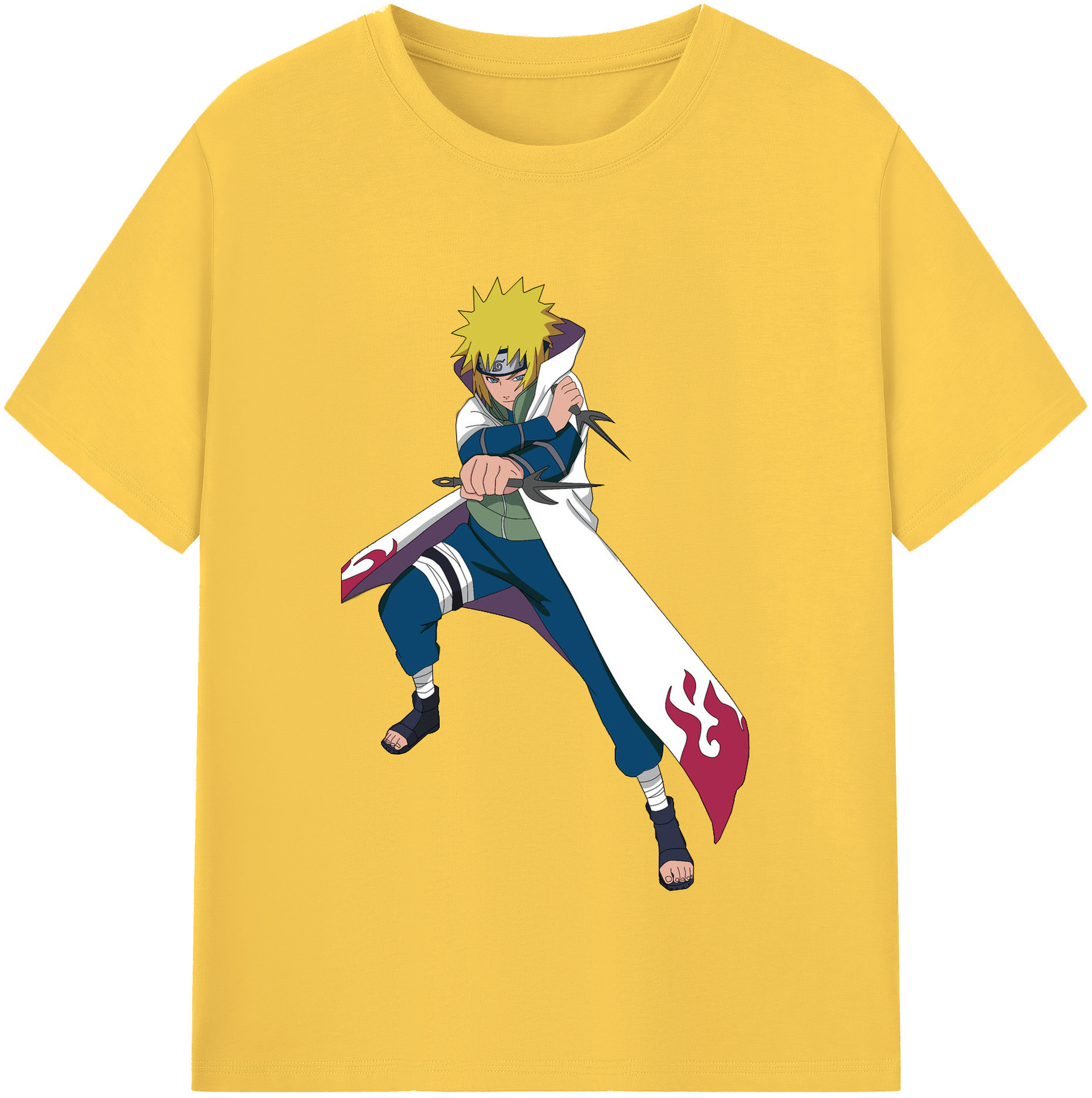 （画像用） NARUTO -ナルト- 波風 ミナト Namikaze Minato 綿100％半袖Tシャツ（フロントプリント）