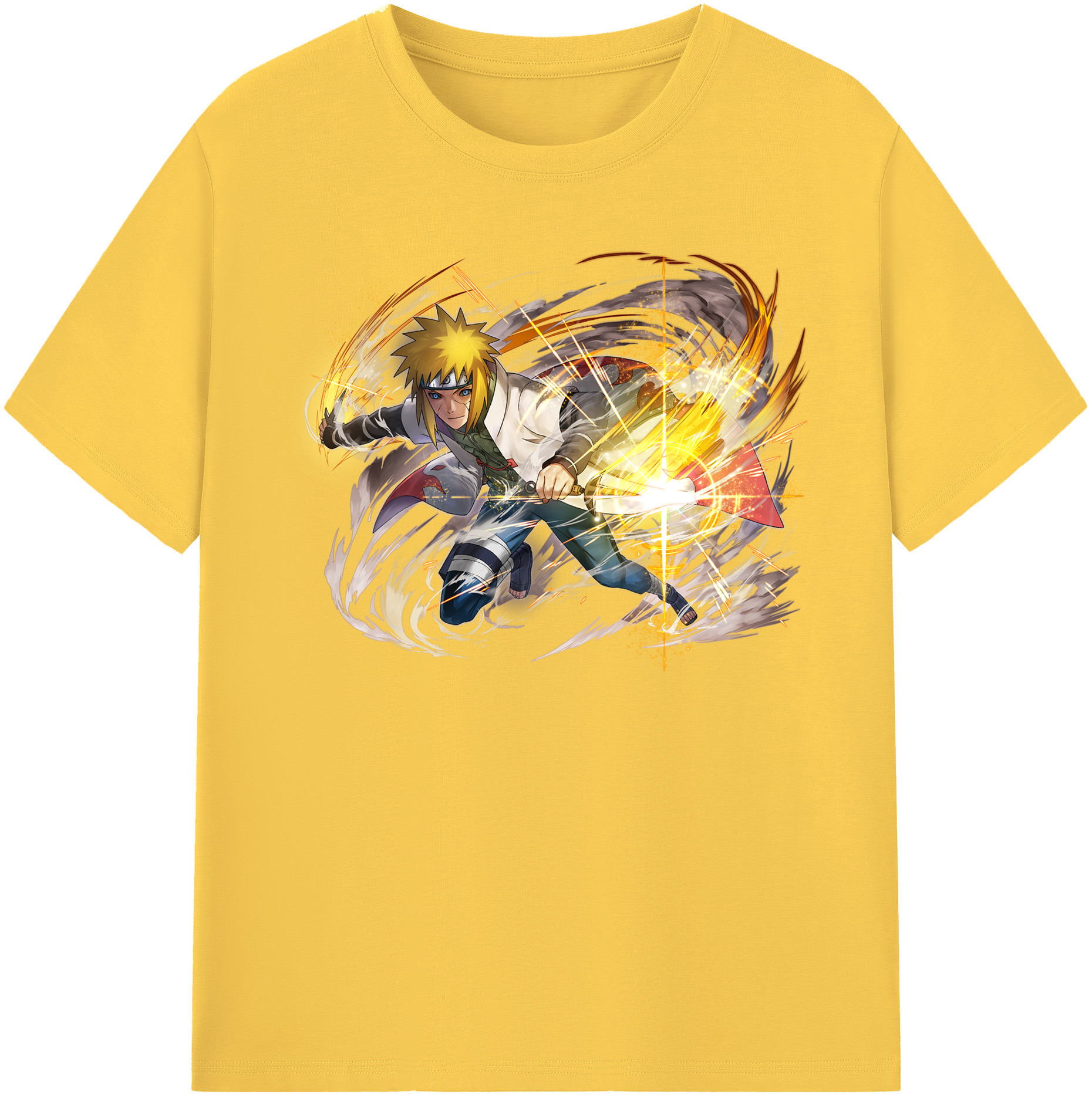 （画像用） NARUTO -ナルト- 波風 ミナト Namikaze Minato 綿100％半袖Tシャツ（フロントプリント）