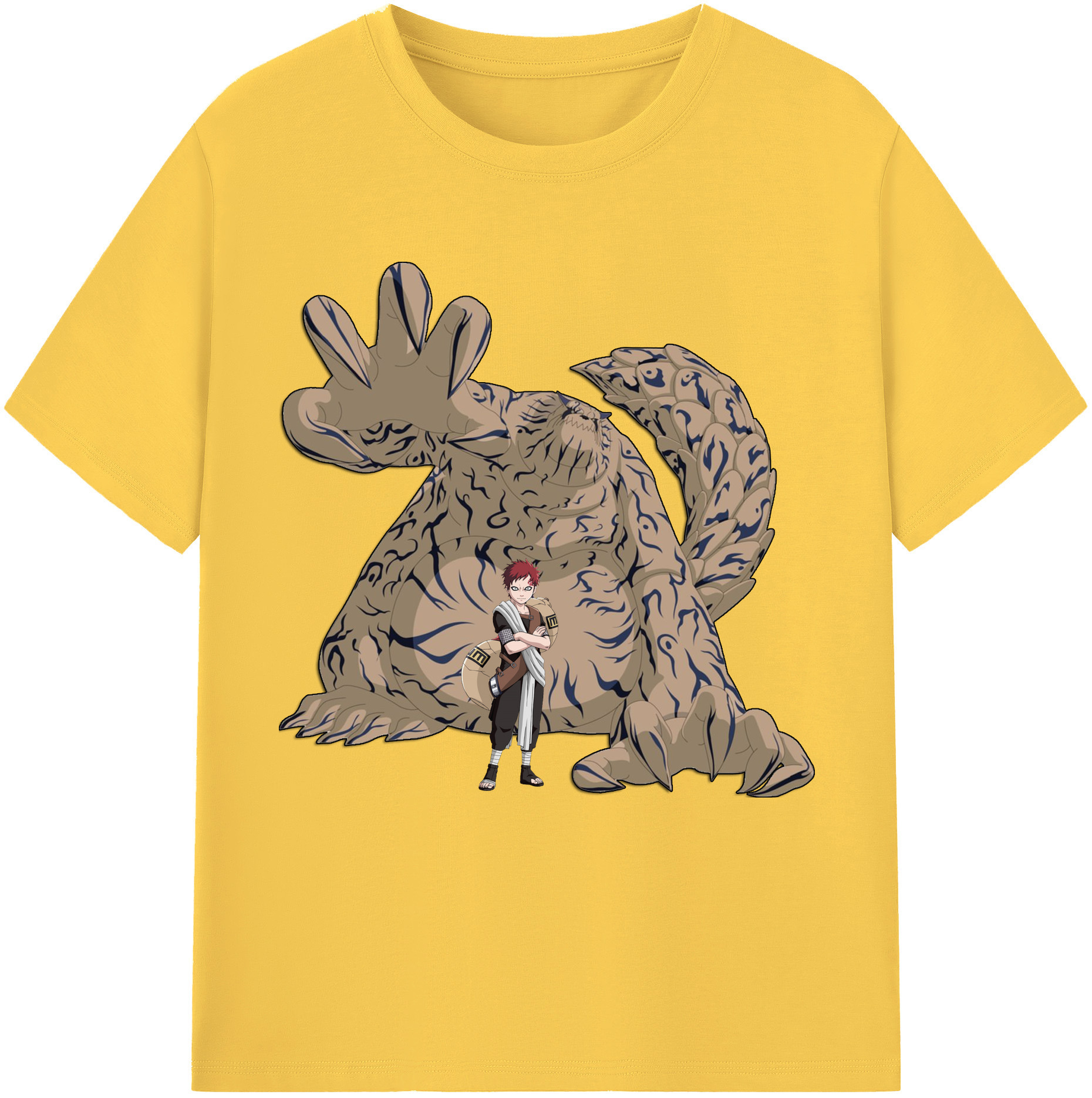 （画像用） NARUTO -ナルト- ガアラ Gaara 綿100％半袖Tシャツ（フロントプリント）