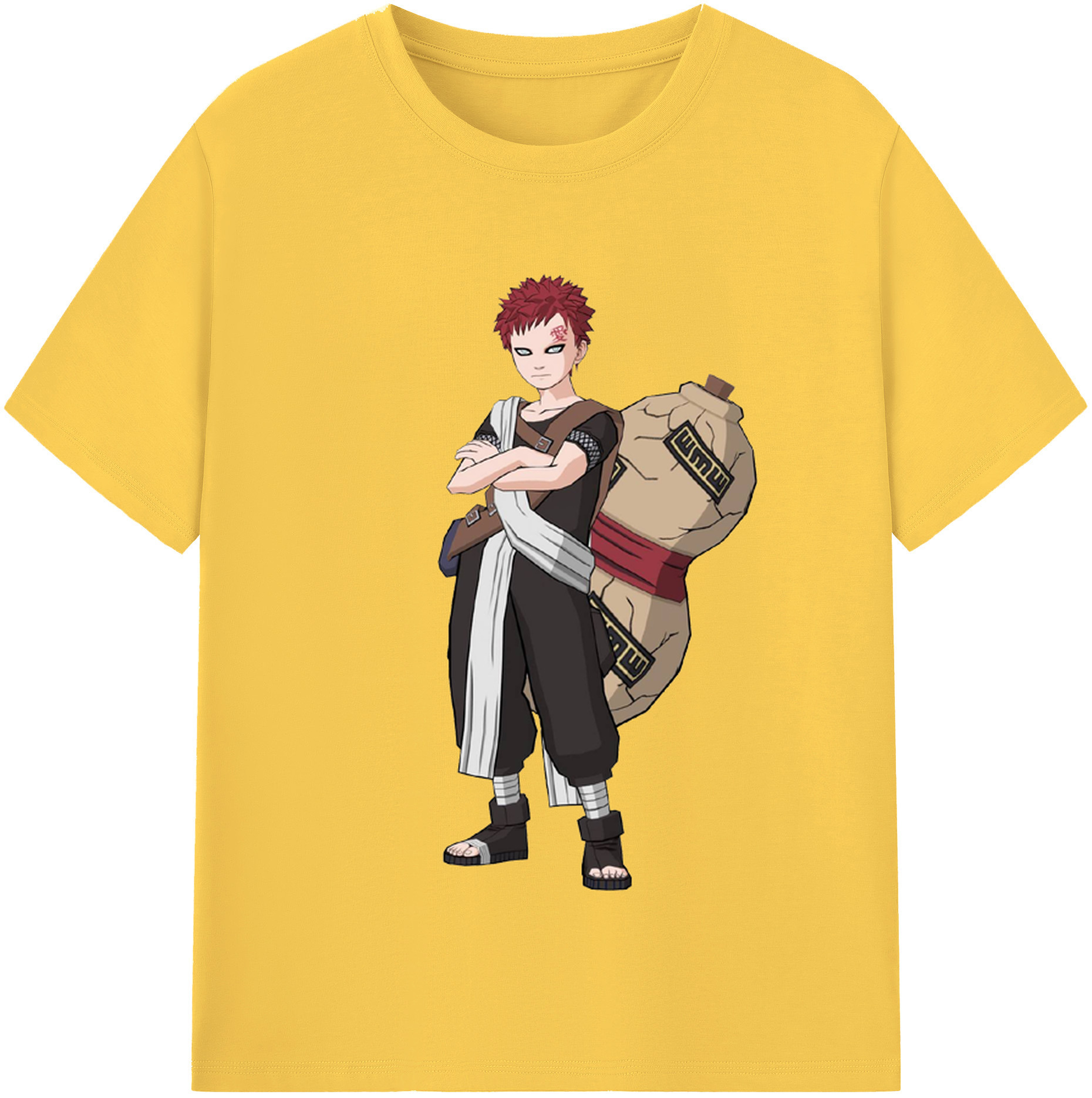 （画像用） NARUTO -ナルト- ガアラ Gaara 綿100％半袖Tシャツ（フロントプリント）