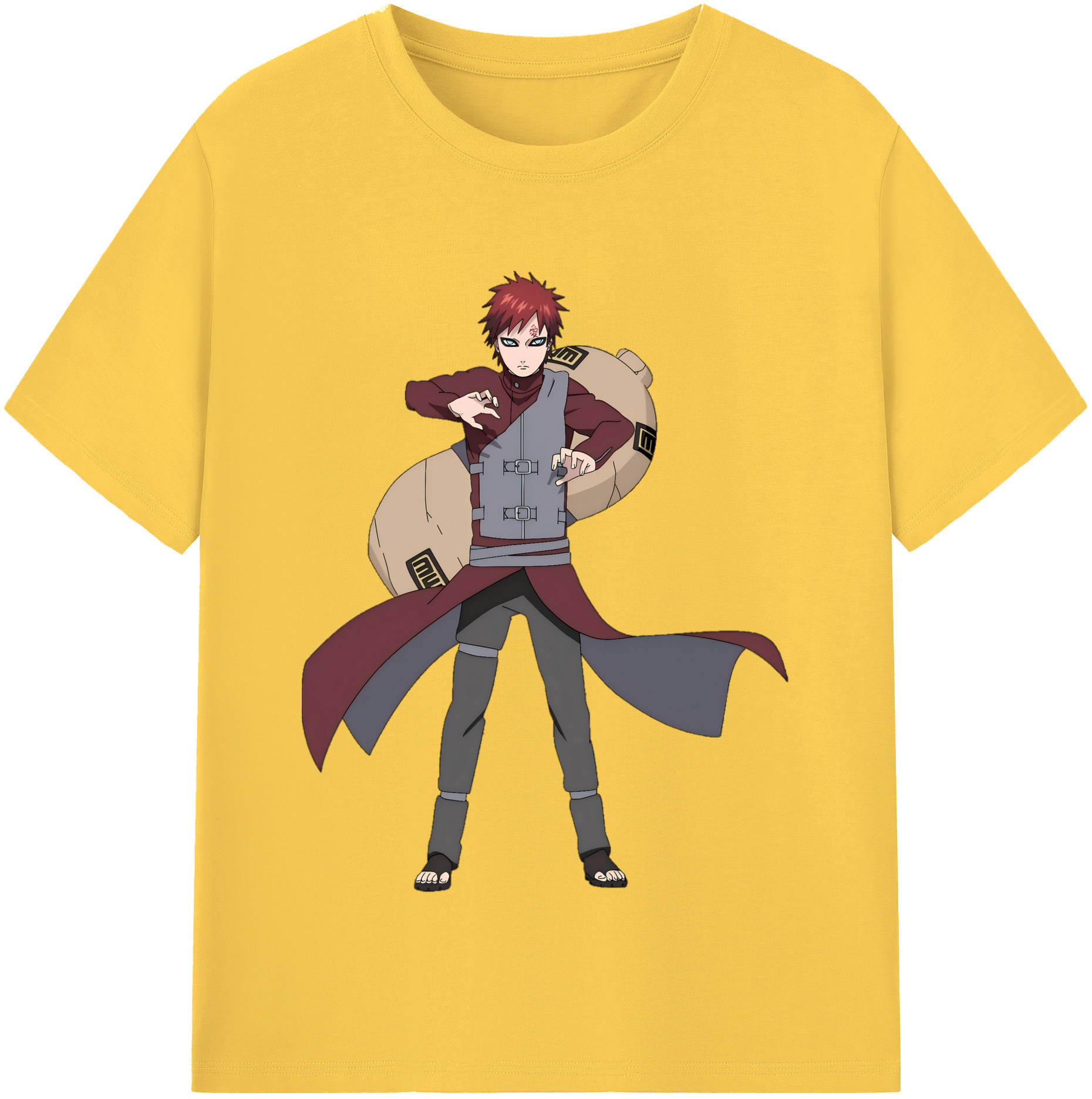 （画像用） NARUTO -ナルト- ガアラ Gaara 綿100％半袖Tシャツ（フロントプリント）