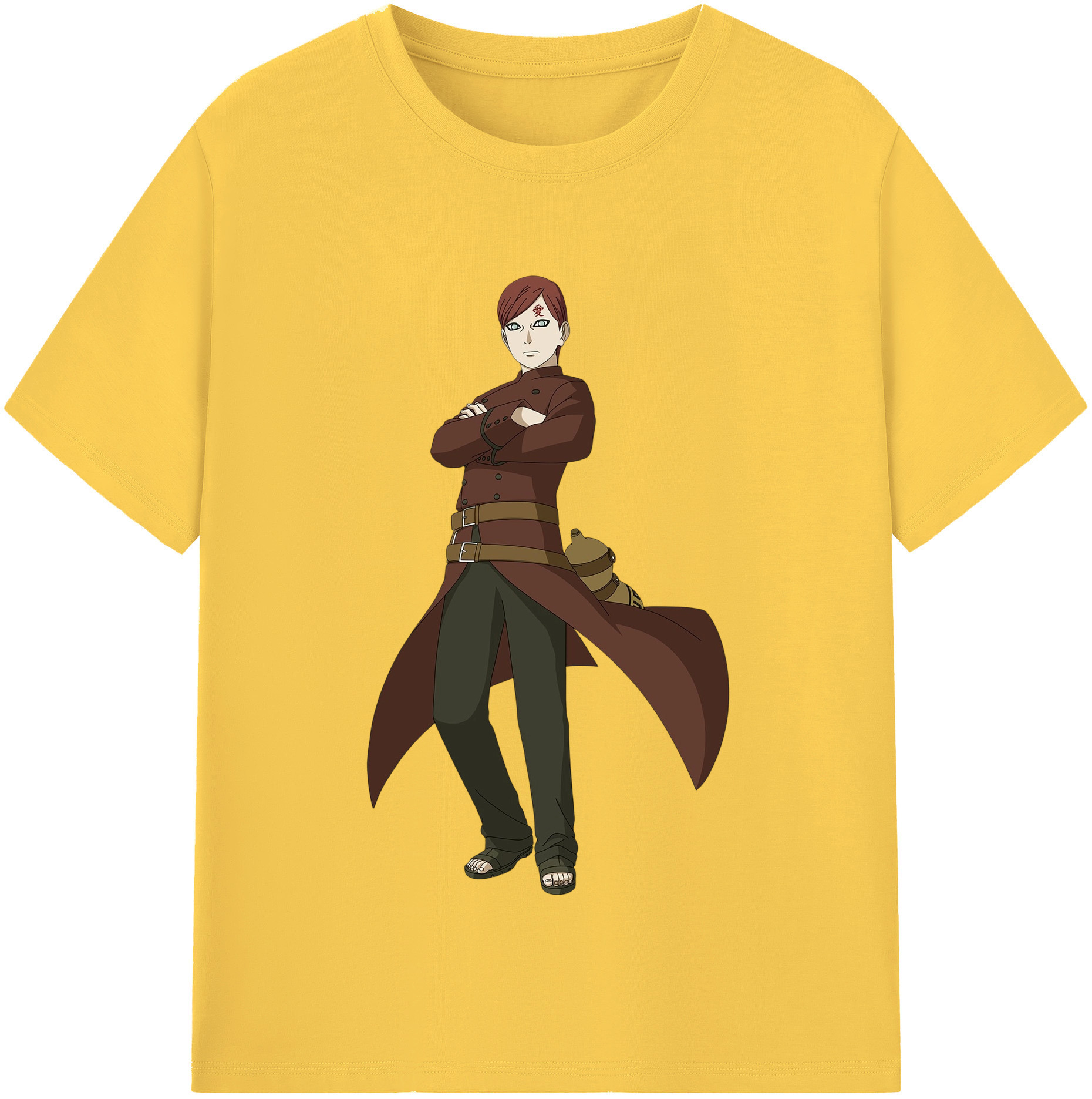 （画像用） NARUTO -ナルト- ガアラ Gaara 綿100％半袖Tシャツ（フロントプリント）
