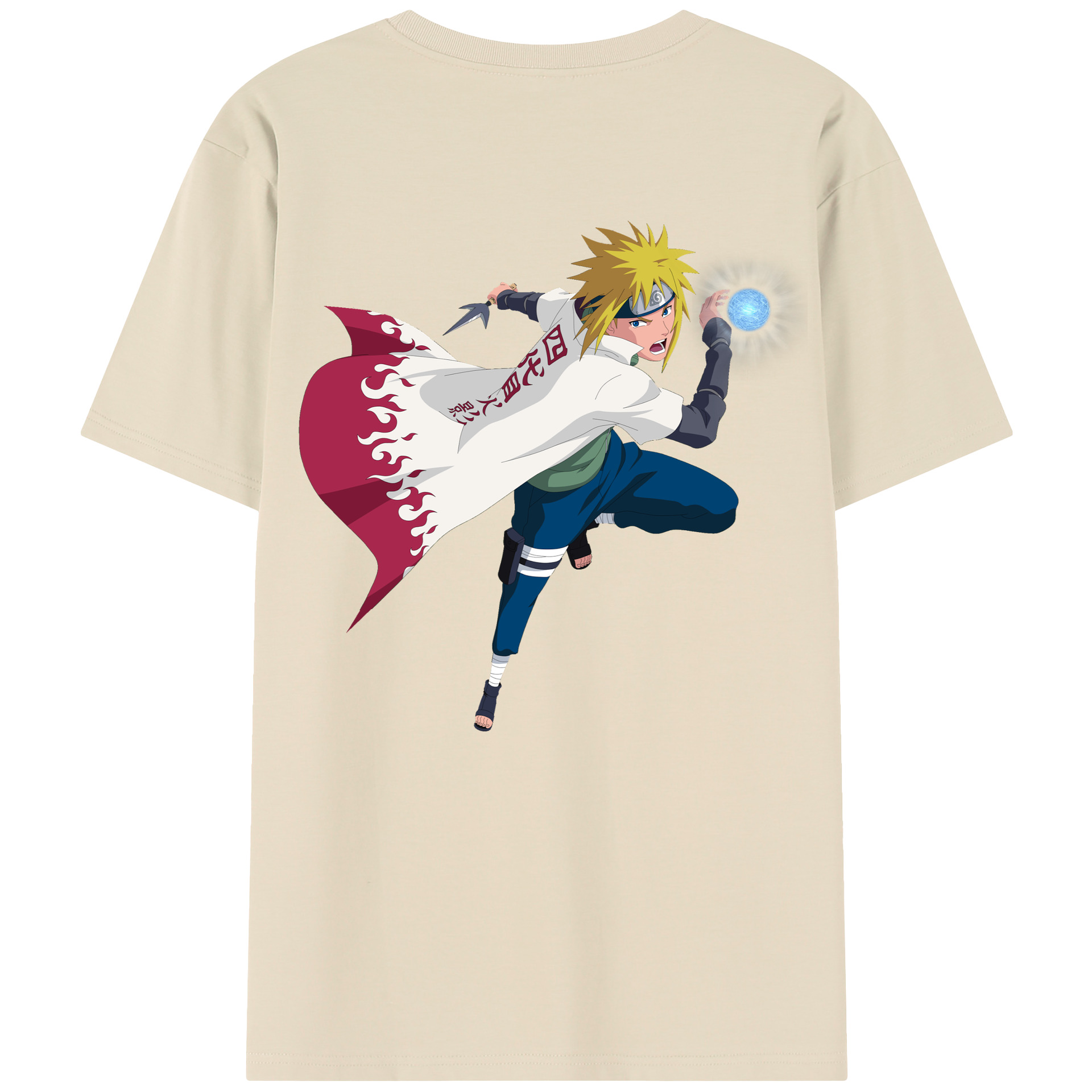 （画像用） NARUTO -ナルト- 波風 ミナト Namikaze Minato 綿100％半袖Tシャツ（背面プリント）