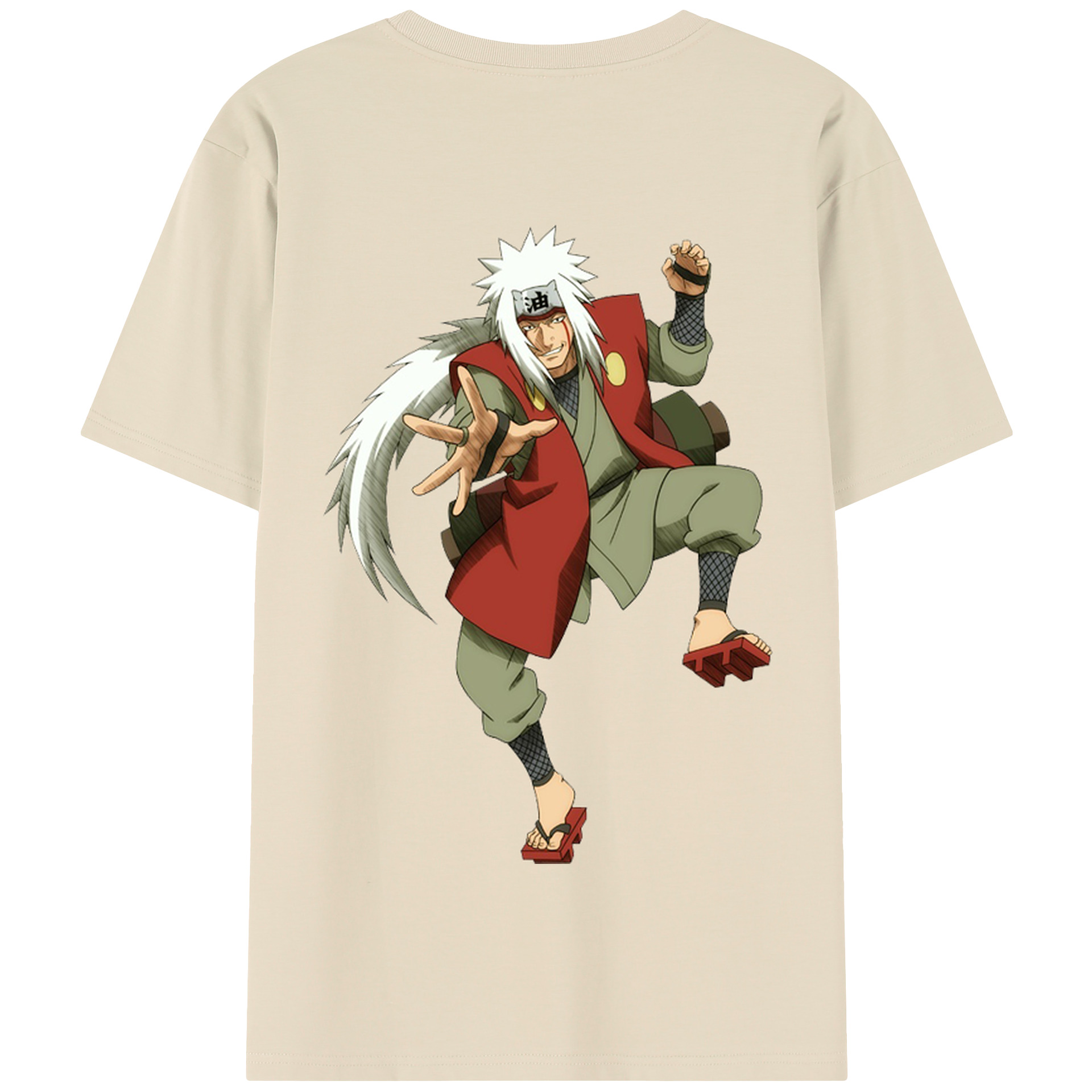 （画像用） NARUTO -ナルト- 自来也（じらいや） Jiraiya 綿100％半袖Tシャツ（背面プリント）