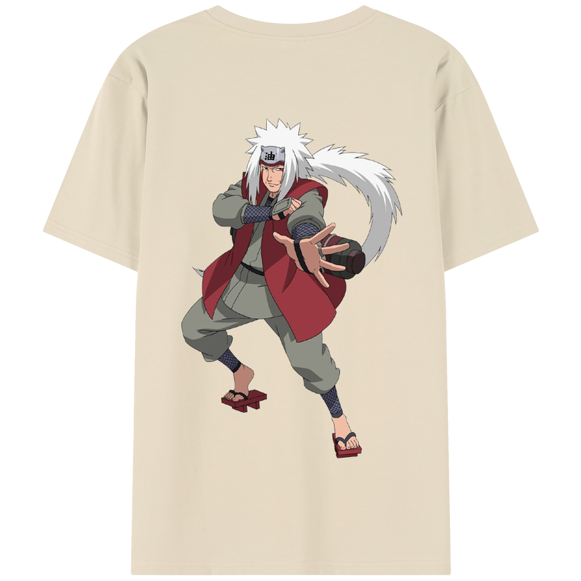 （画像用） NARUTO -ナルト- 自来也（じらいや） Jiraiya 綿100％半袖Tシャツ（背面プリント）