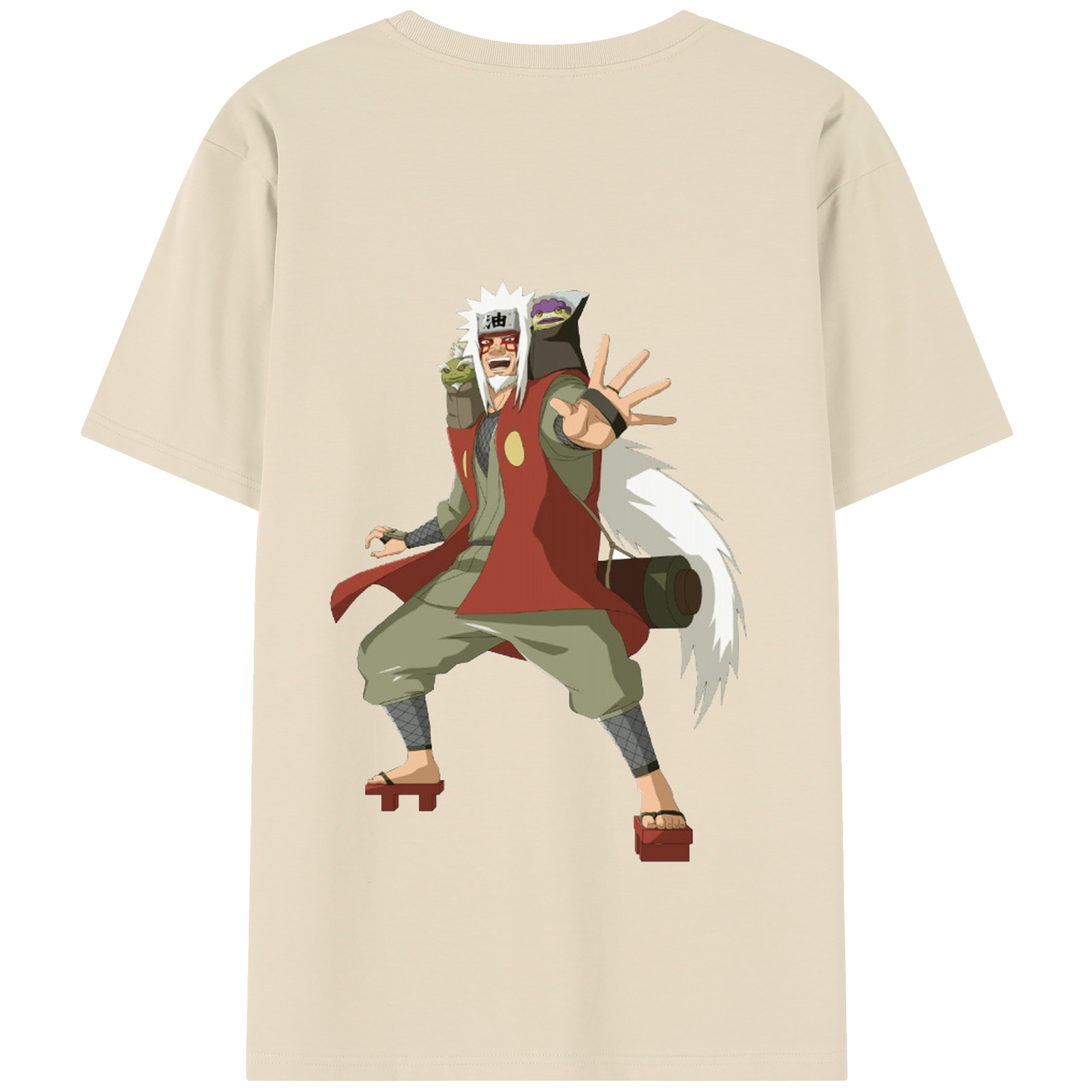 （画像用） NARUTO -ナルト- 自来也（じらいや） Jiraiya 綿100％半袖Tシャツ（背面プリント）