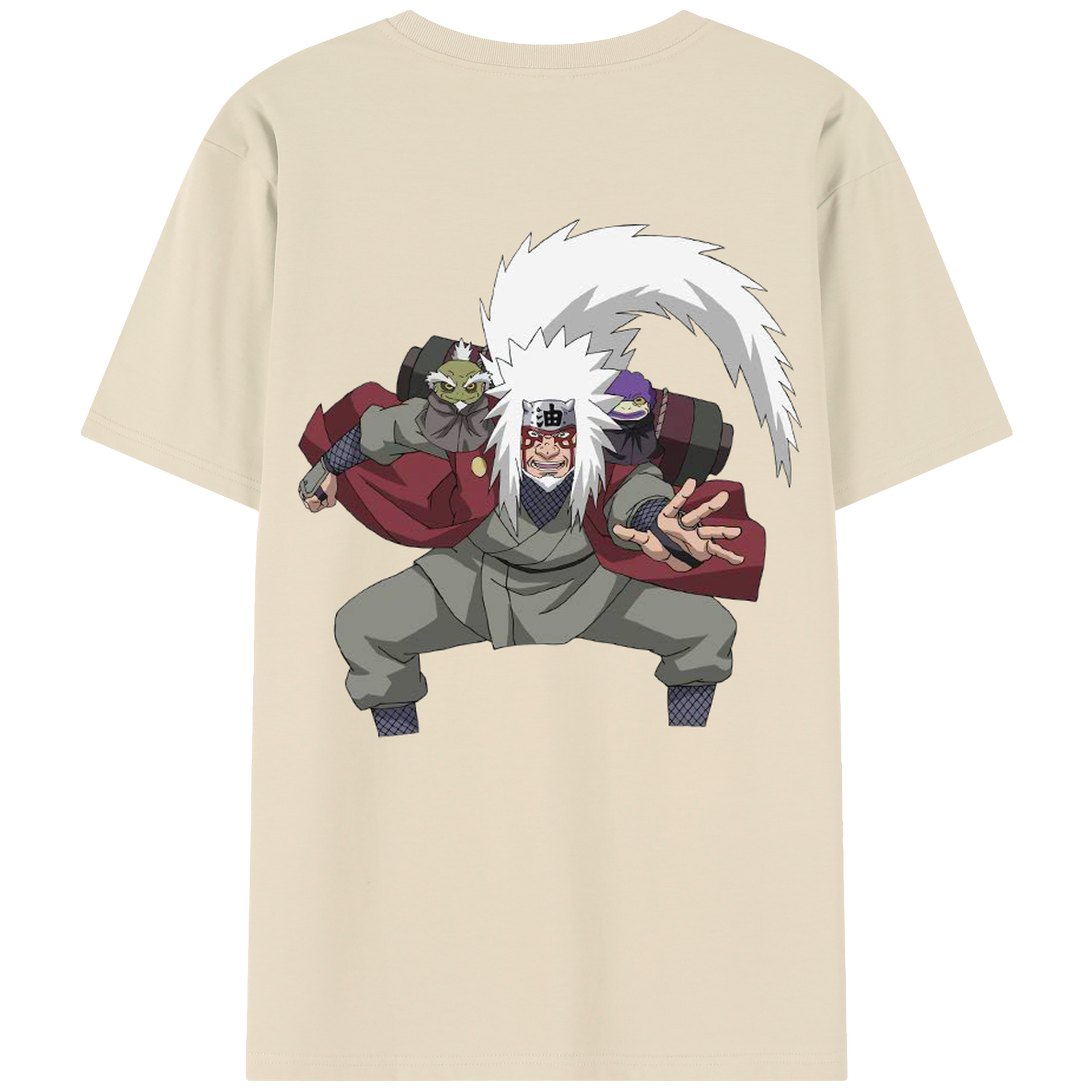 （画像用） NARUTO -ナルト- 自来也（じらいや） Jiraiya 綿100％半袖Tシャツ（背面プリント）