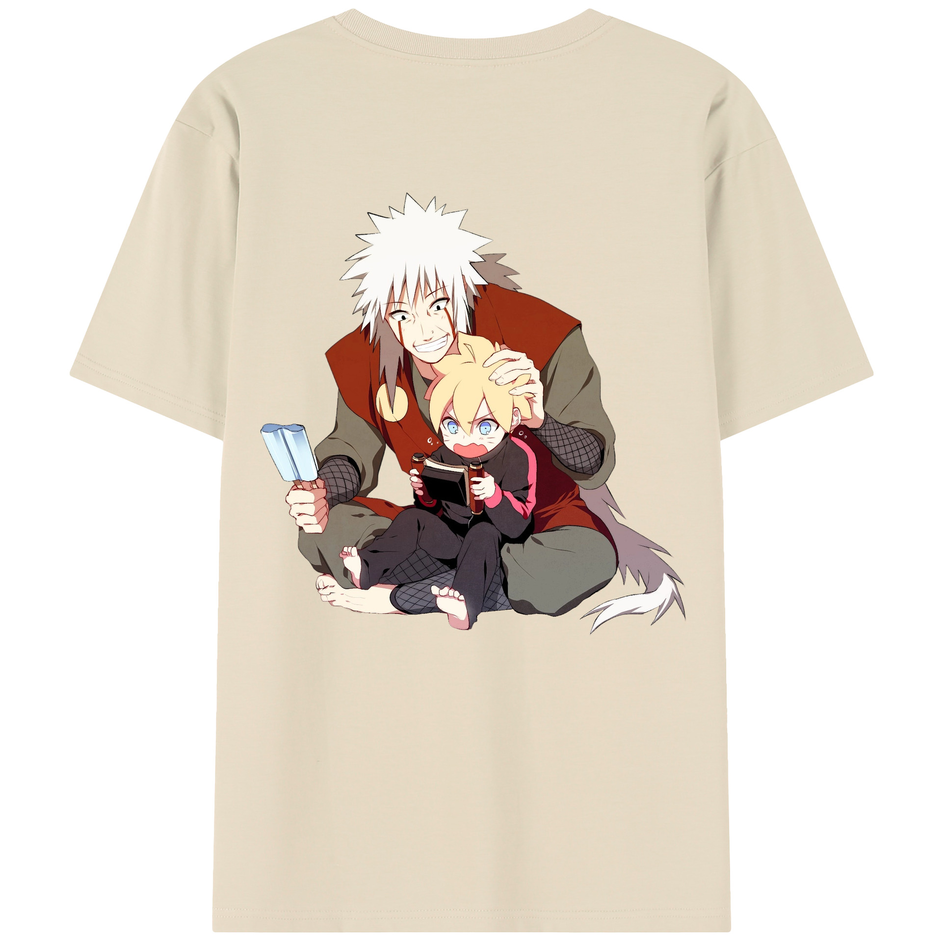（画像用） NARUTO -ナルト- 自来也（じらいや） Jiraiya 綿100％半袖Tシャツ（背面プリント）
