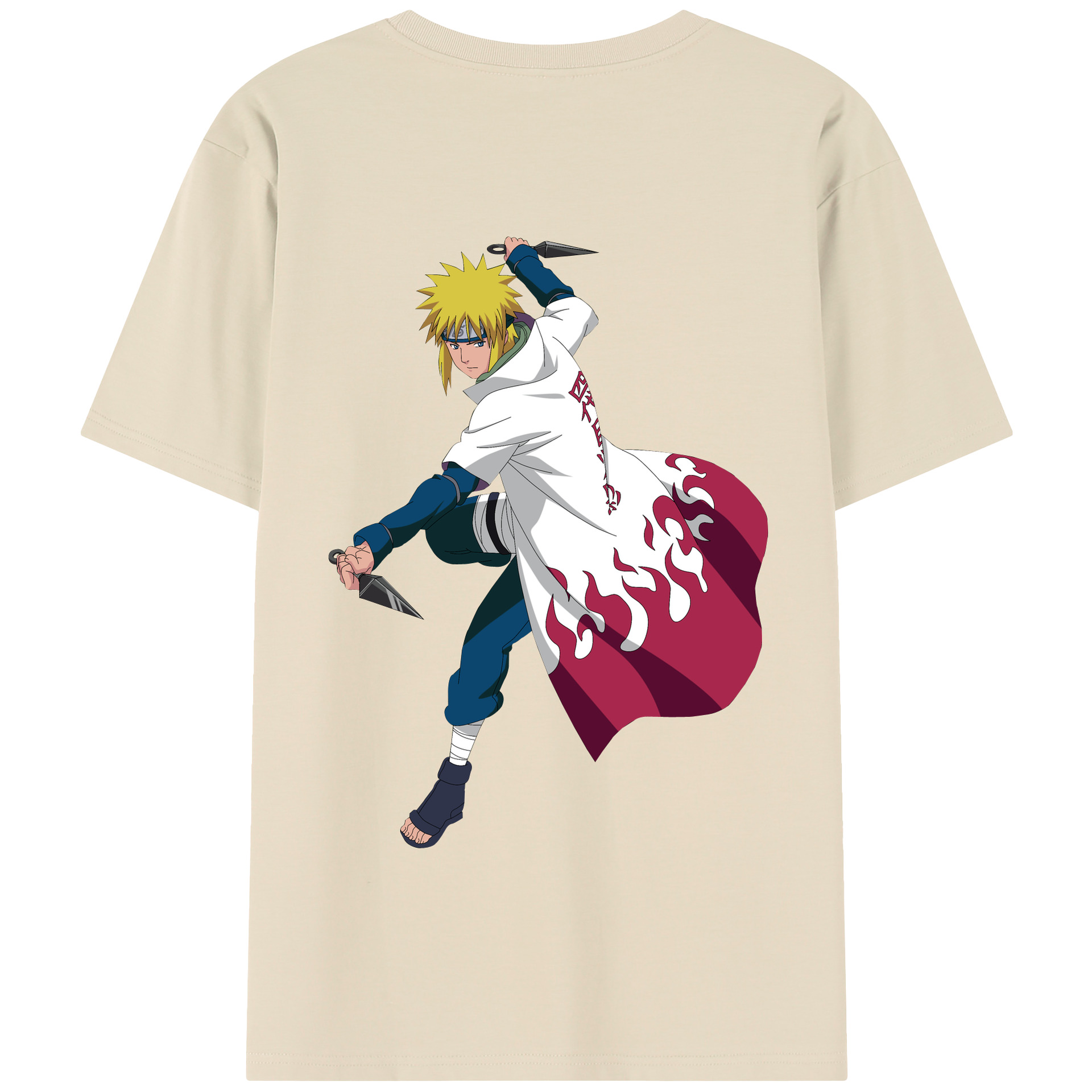 （画像用） NARUTO -ナルト- 波風 ミナト Namikaze Minato 綿100％半袖Tシャツ（背面プリント）