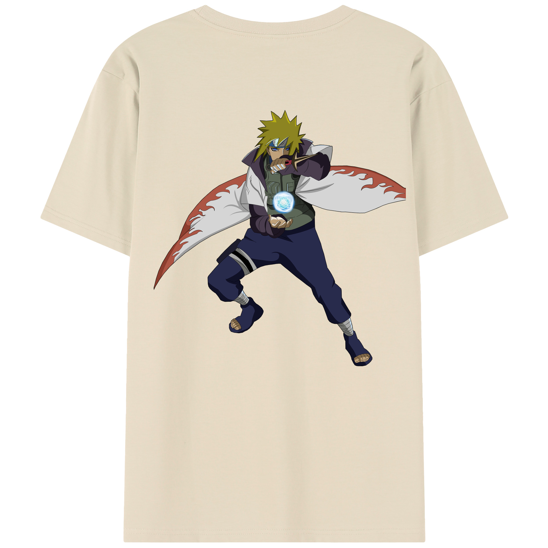 （画像用） NARUTO -ナルト- 波風 ミナト Namikaze Minato 綿100％半袖Tシャツ（背面プリント）