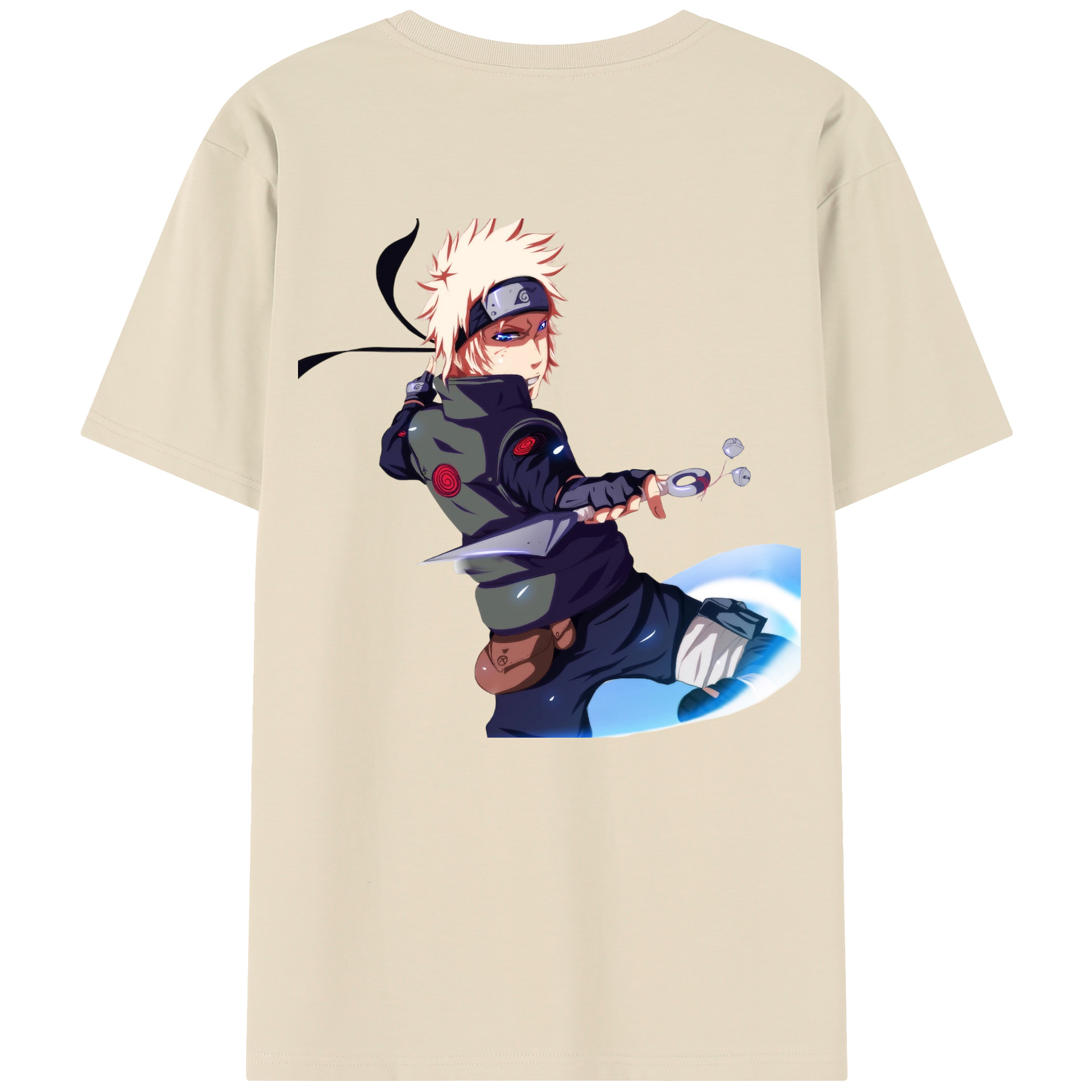 （画像用） NARUTO -ナルト- 波風 ミナト Namikaze Minato 綿100％半袖Tシャツ（背面プリント）