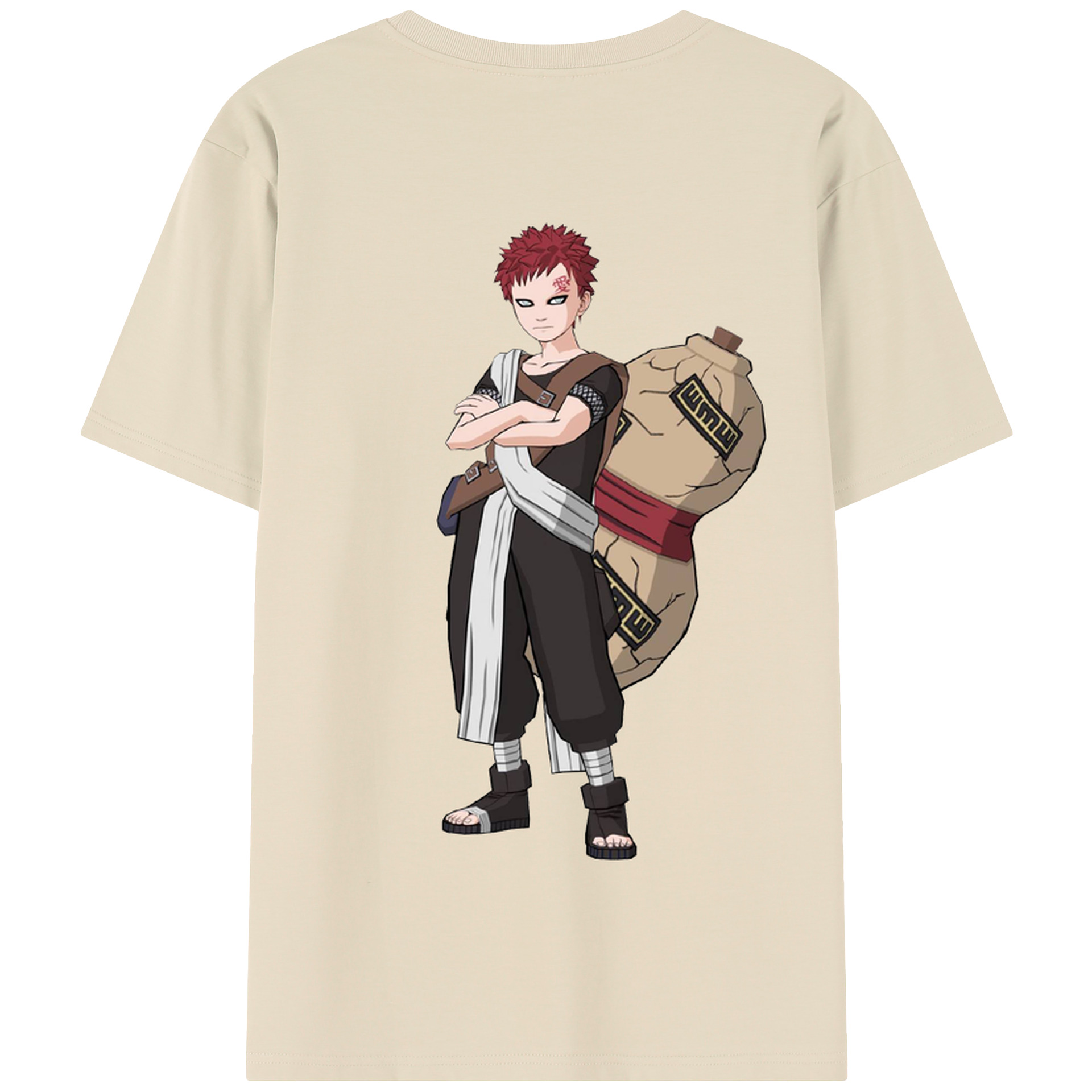 （画像用） NARUTO -ナルト- ガアラ Gaara 綿100％半袖Tシャツ（背面プリント）