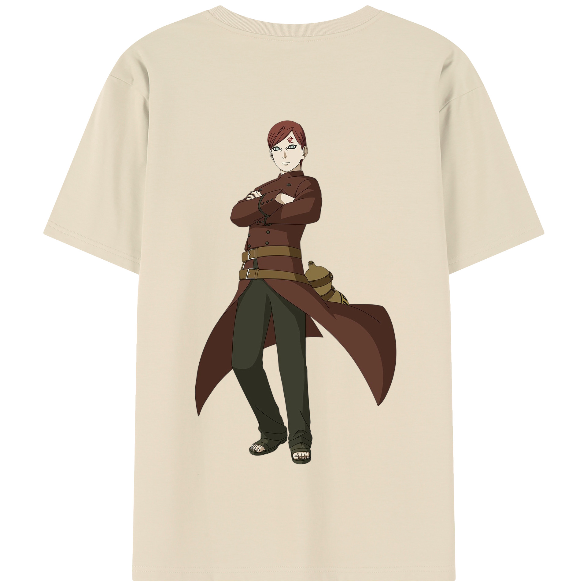 （画像用） NARUTO -ナルト- ガアラ Gaara 綿100％半袖Tシャツ（背面プリント）