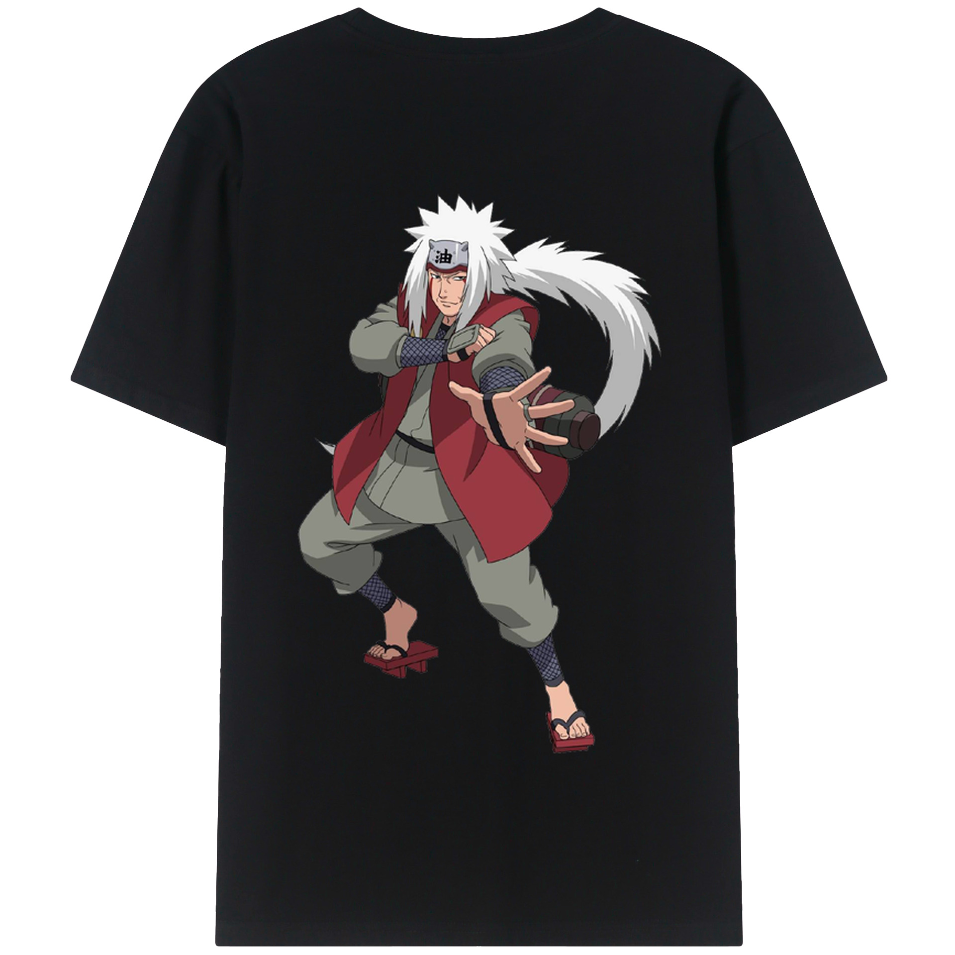 （画像用） NARUTO -ナルト- 自来也（じらいや） Jiraiya 綿100％半袖Tシャツ（背面プリント）