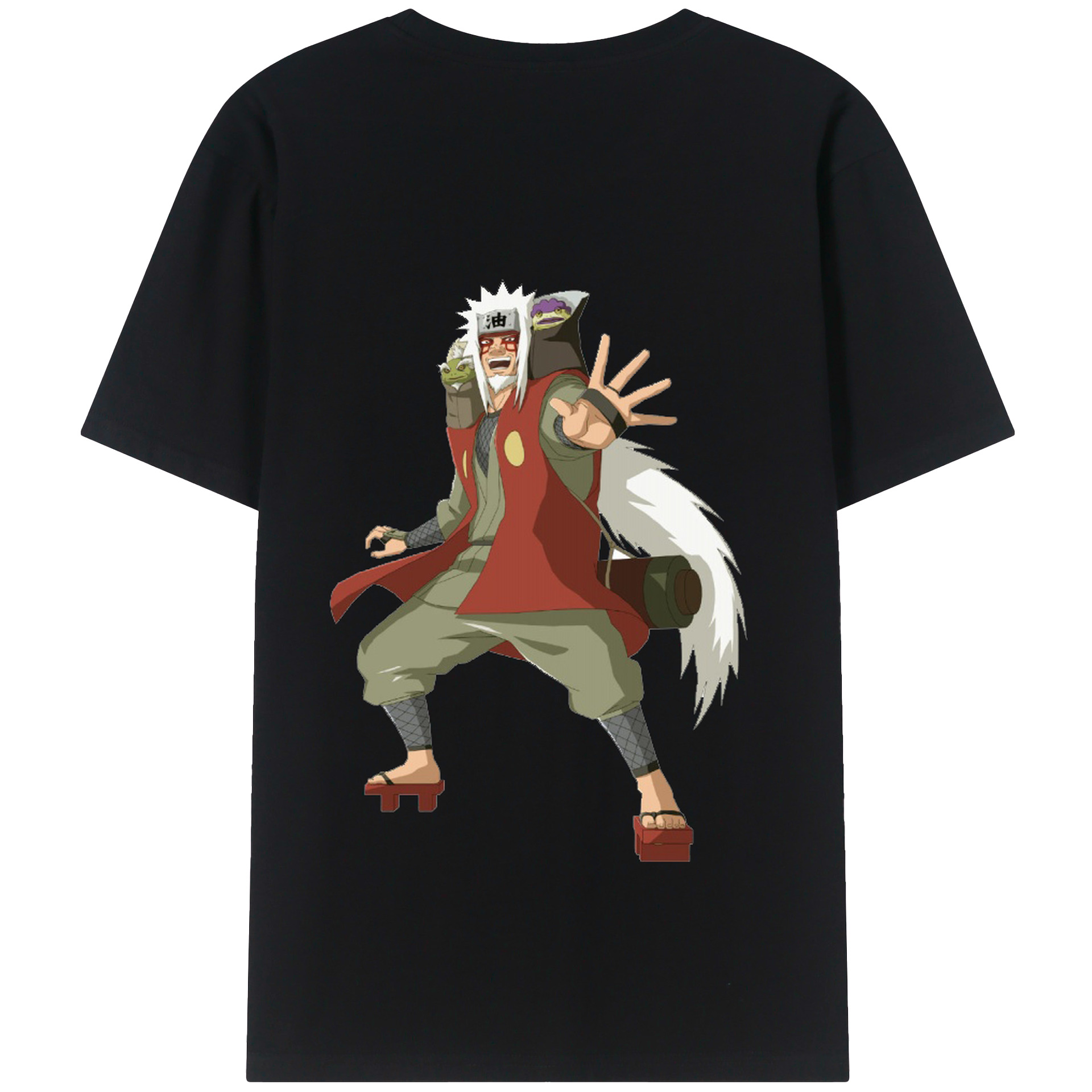 （画像用） NARUTO -ナルト- 自来也（じらいや） Jiraiya 綿100％半袖Tシャツ（背面プリント）
