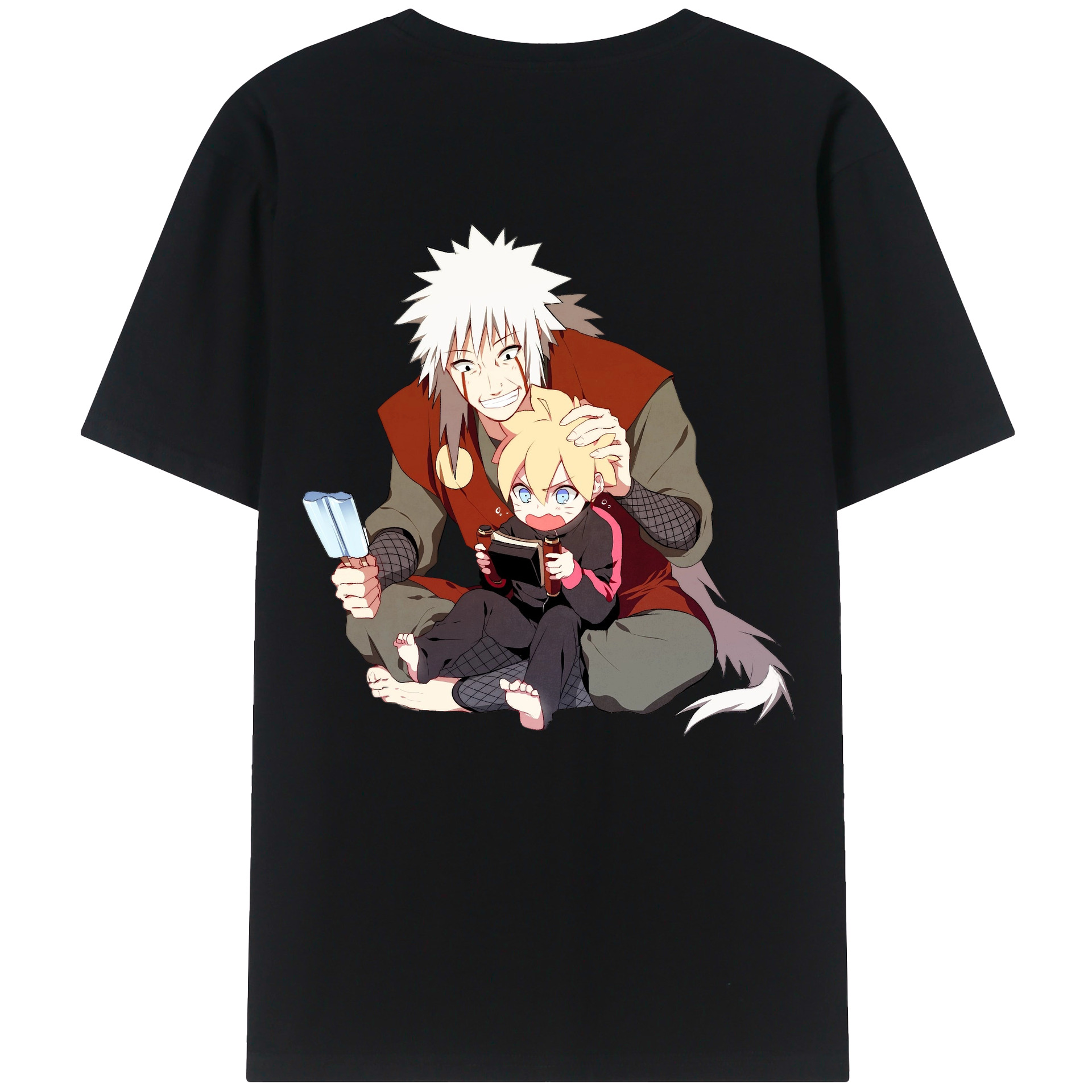 （画像用） NARUTO -ナルト- 自来也（じらいや） Jiraiya 綿100％半袖Tシャツ（背面プリント）