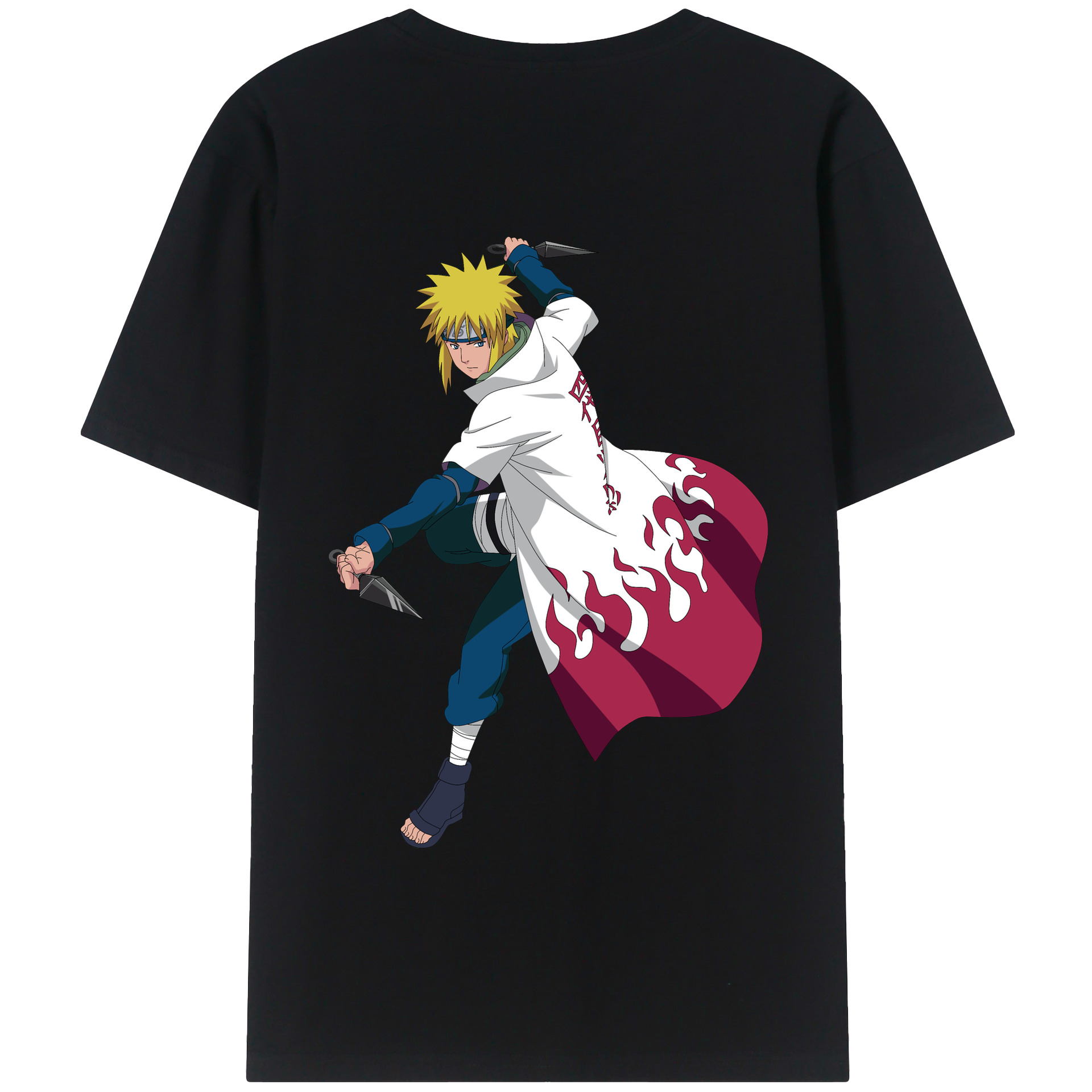 （画像用） NARUTO -ナルト- 波風 ミナト Namikaze Minato 綿100％半袖Tシャツ（背面プリント）