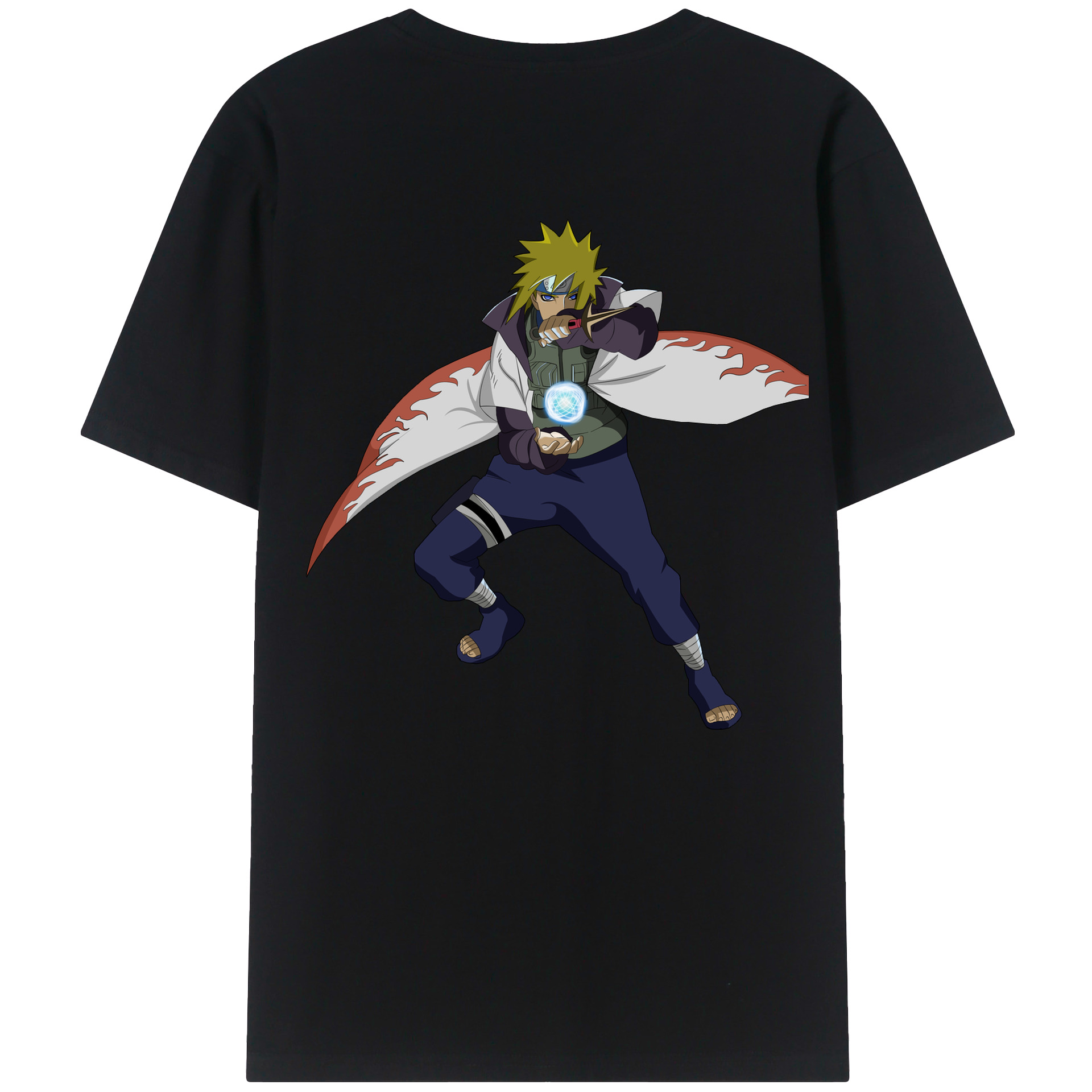 （画像用） NARUTO -ナルト- 波風 ミナト Namikaze Minato 綿100％半袖Tシャツ（背面プリント）