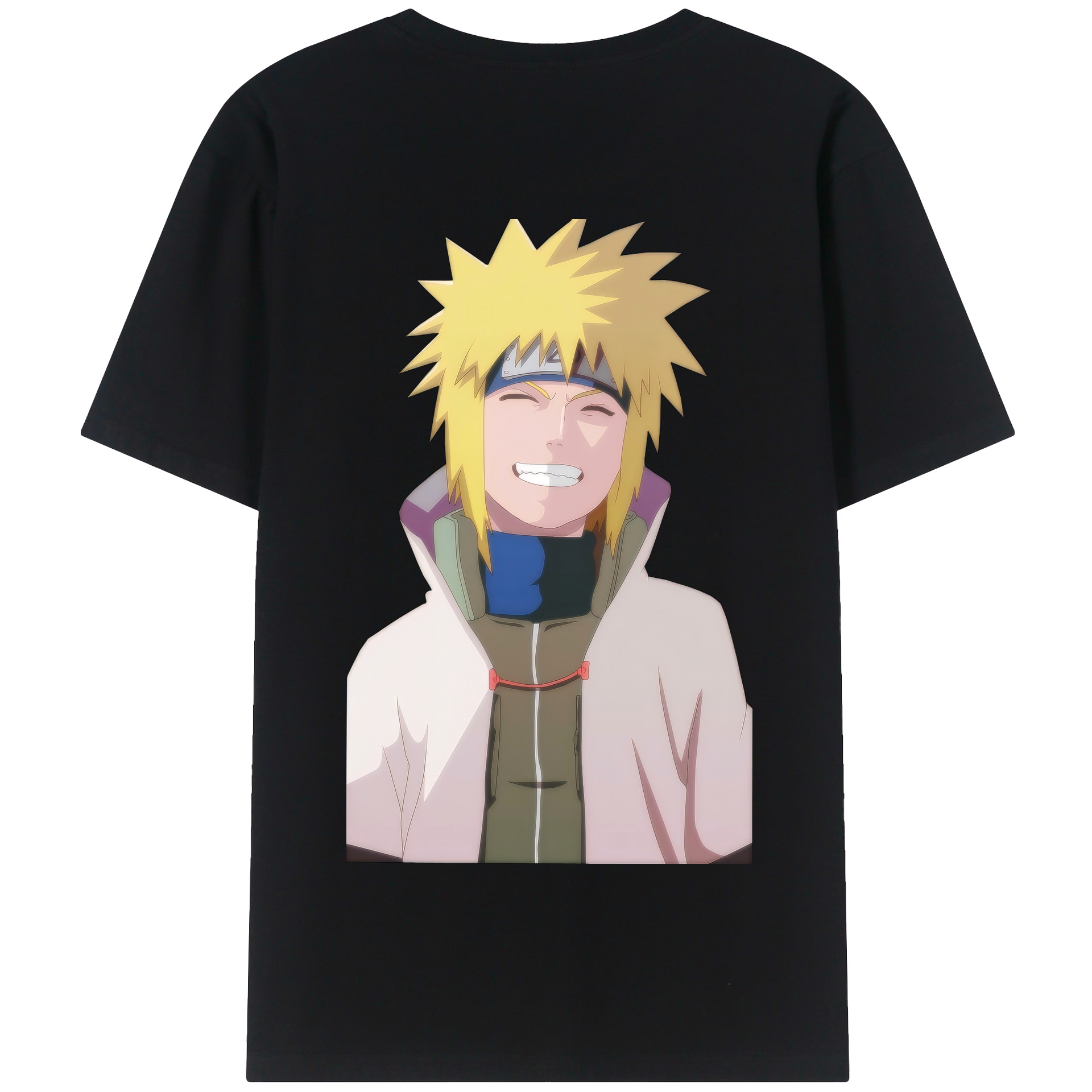 （画像用） NARUTO -ナルト- 波風 ミナト Namikaze Minato 綿100％半袖Tシャツ（背面プリント）