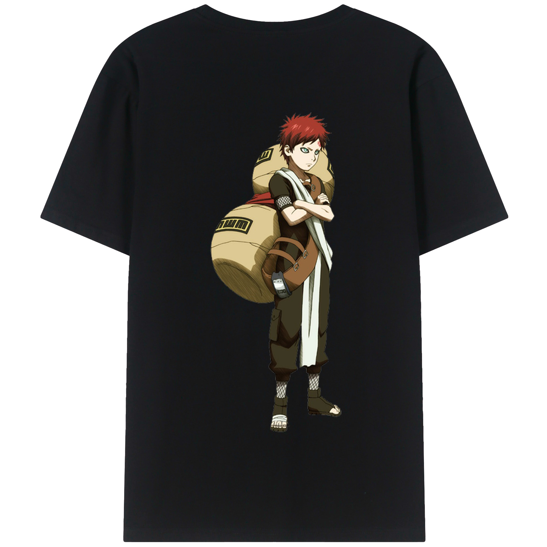 （画像用） NARUTO -ナルト- ガアラ Gaara 綿100％半袖Tシャツ（背面プリント）