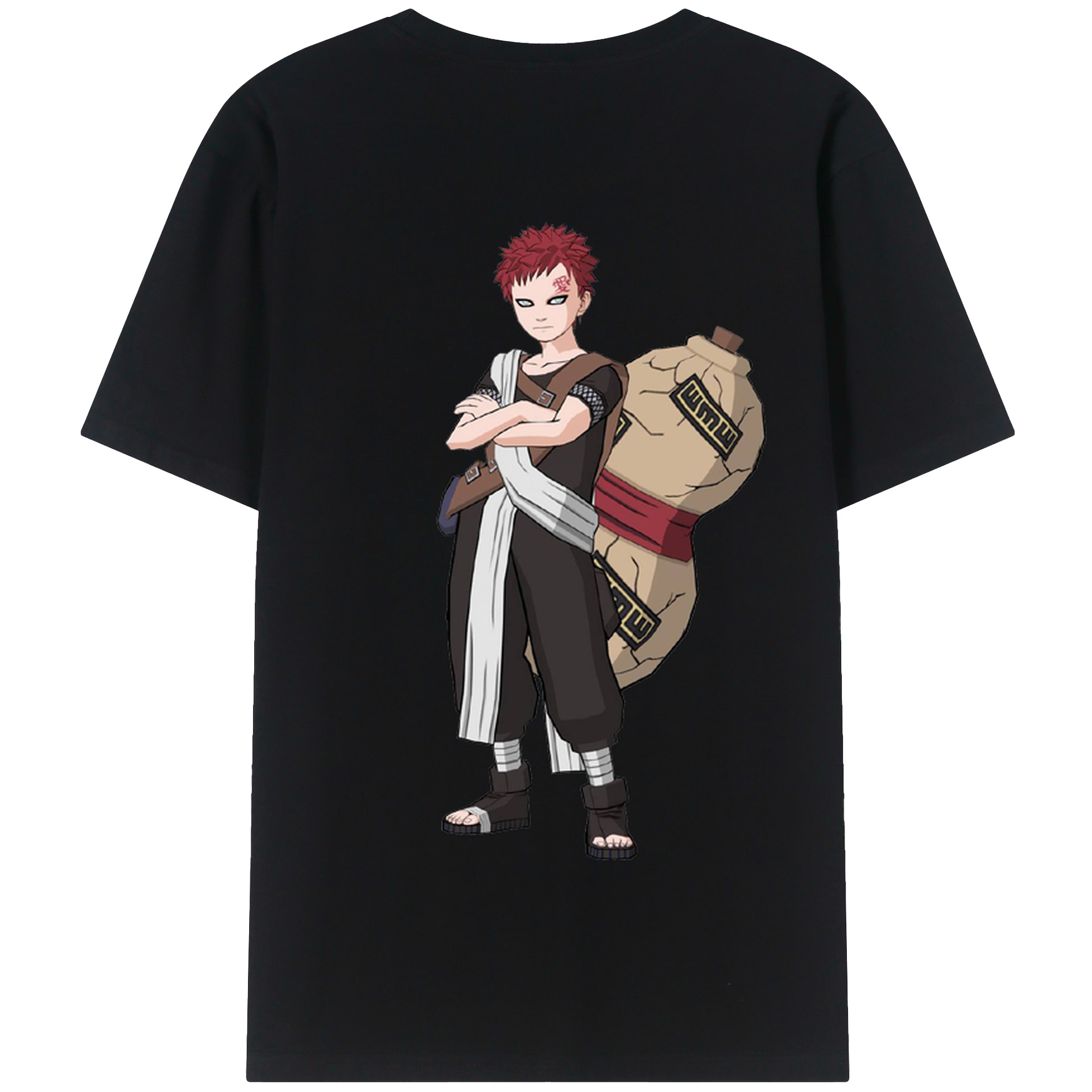 （画像用） NARUTO -ナルト- ガアラ Gaara 綿100％半袖Tシャツ（背面プリント）