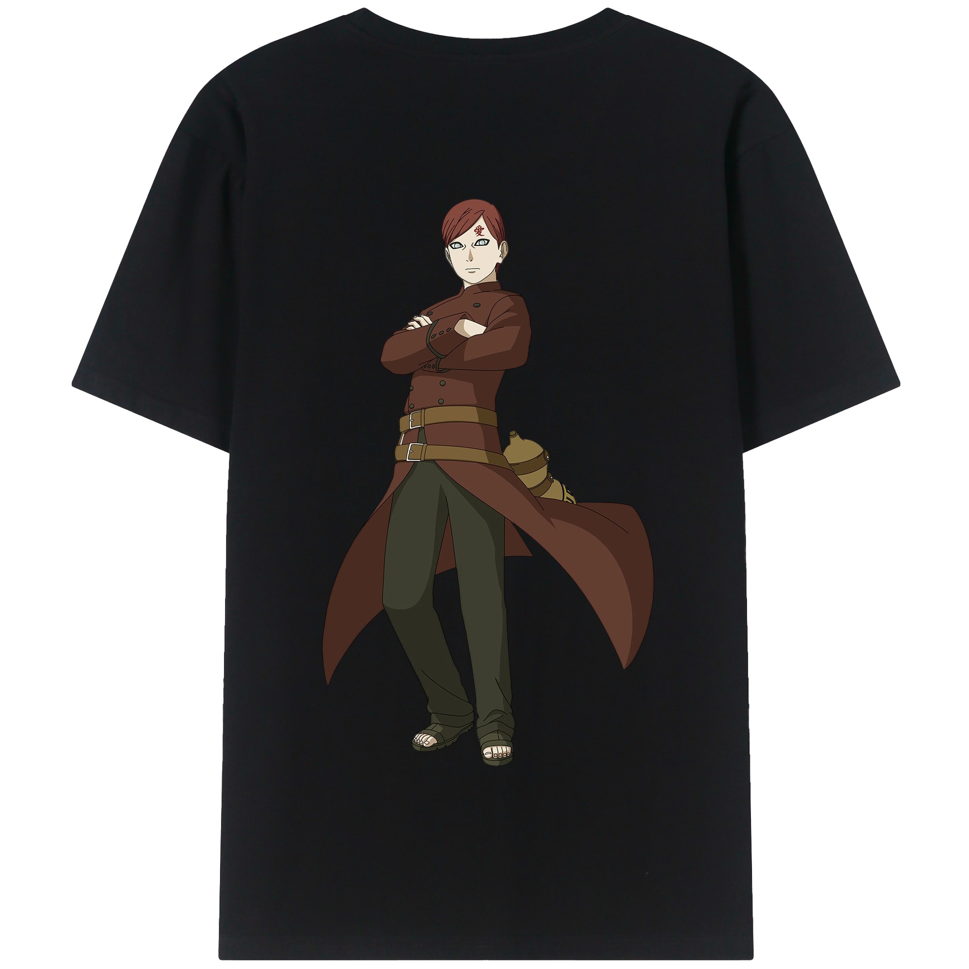 （画像用） NARUTO -ナルト- ガアラ Gaara 綿100％半袖Tシャツ（背面プリント）