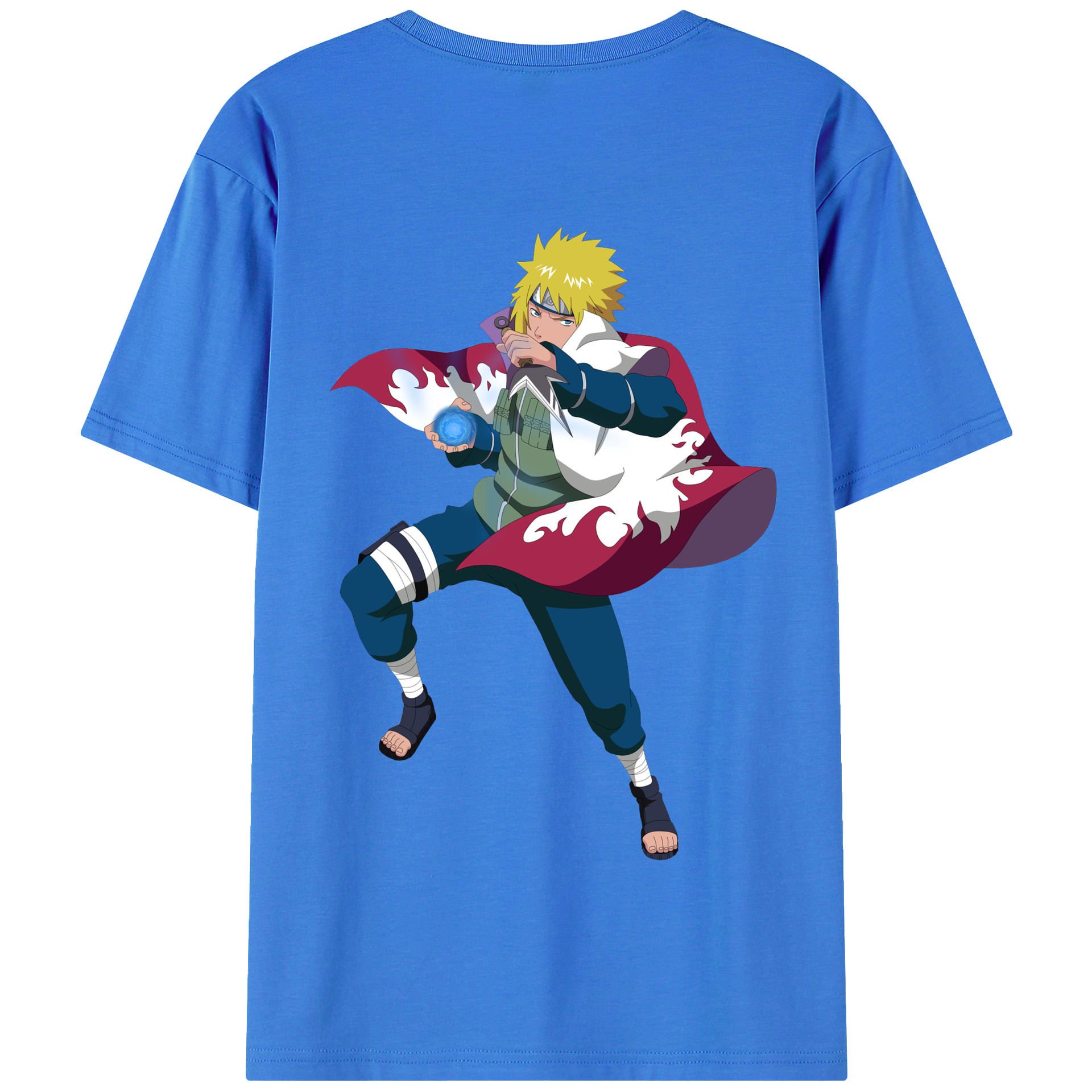 （画像用） NARUTO -ナルト- 波風 ミナト Namikaze Minato 綿100％半袖Tシャツ（背面プリント）