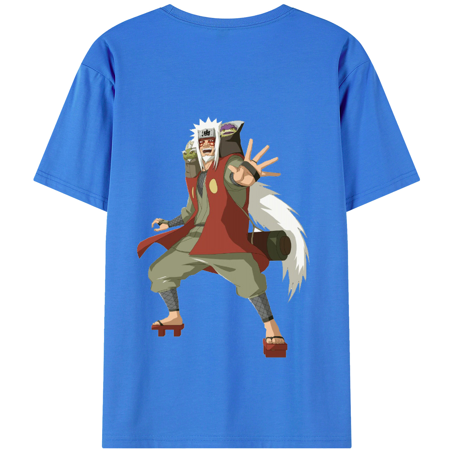 （画像用） NARUTO -ナルト- 自来也（じらいや） Jiraiya 綿100％半袖Tシャツ（背面プリント）