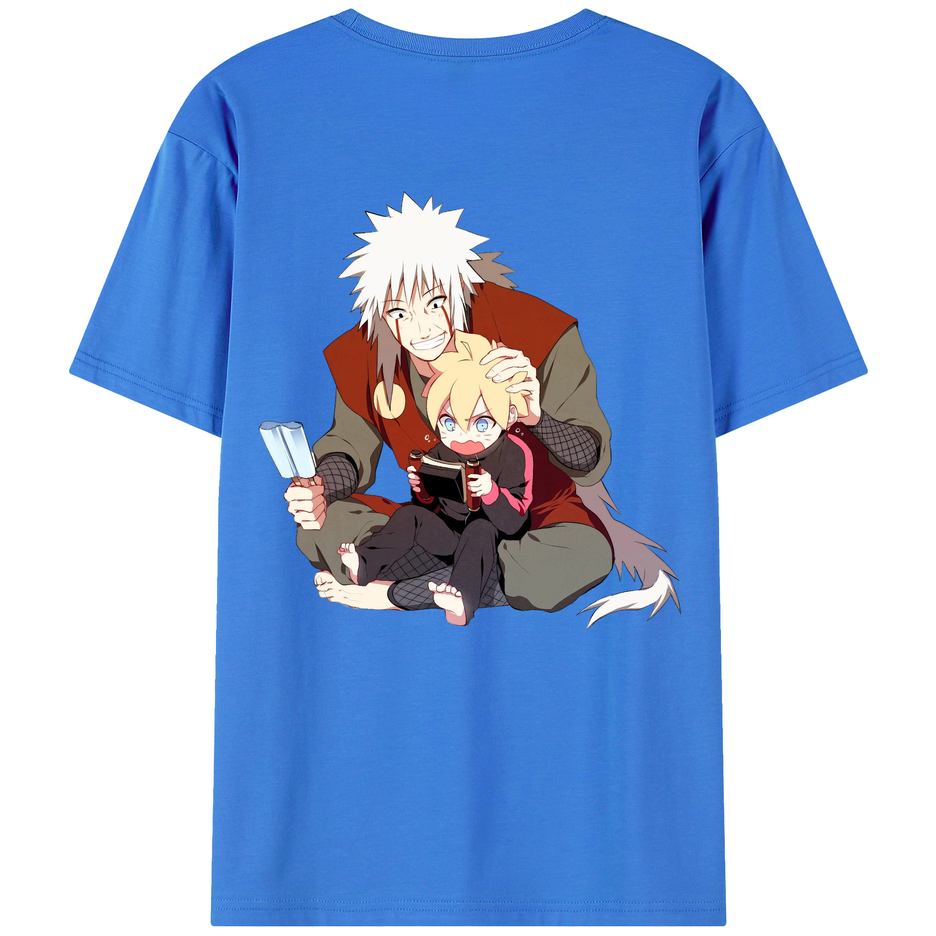 （画像用） NARUTO -ナルト- 自来也（じらいや） Jiraiya 綿100％半袖Tシャツ（背面プリント）