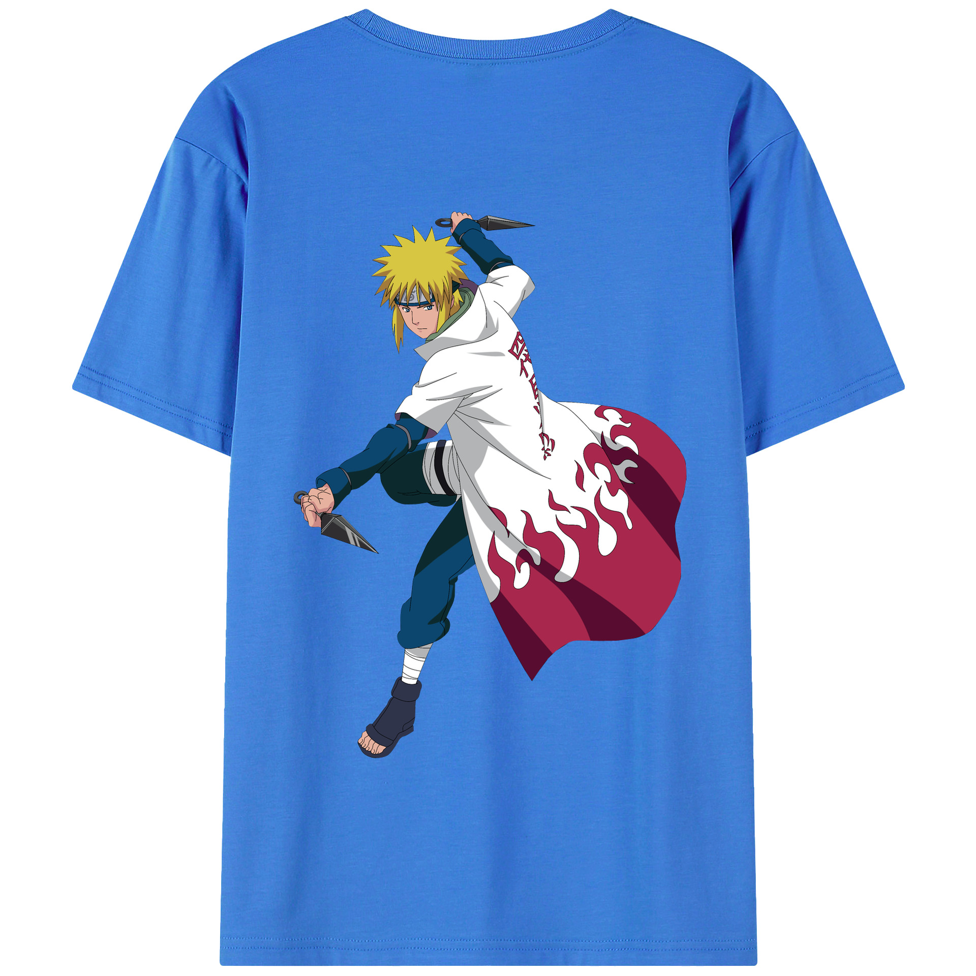 （画像用） NARUTO -ナルト- 波風 ミナト Namikaze Minato 綿100％半袖Tシャツ（背面プリント）