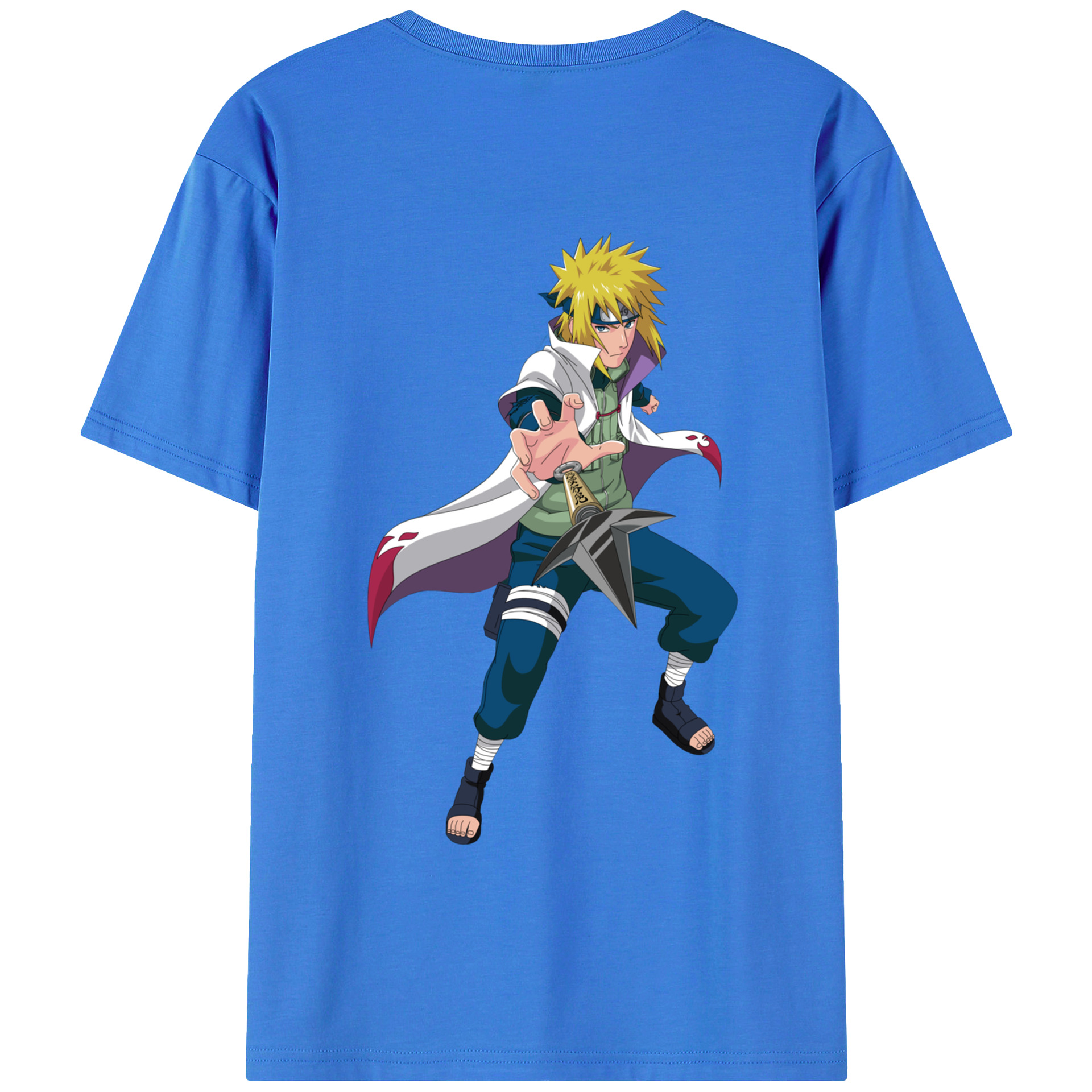 （画像用） NARUTO -ナルト- 波風 ミナト Namikaze Minato 綿100％半袖Tシャツ（背面プリント）