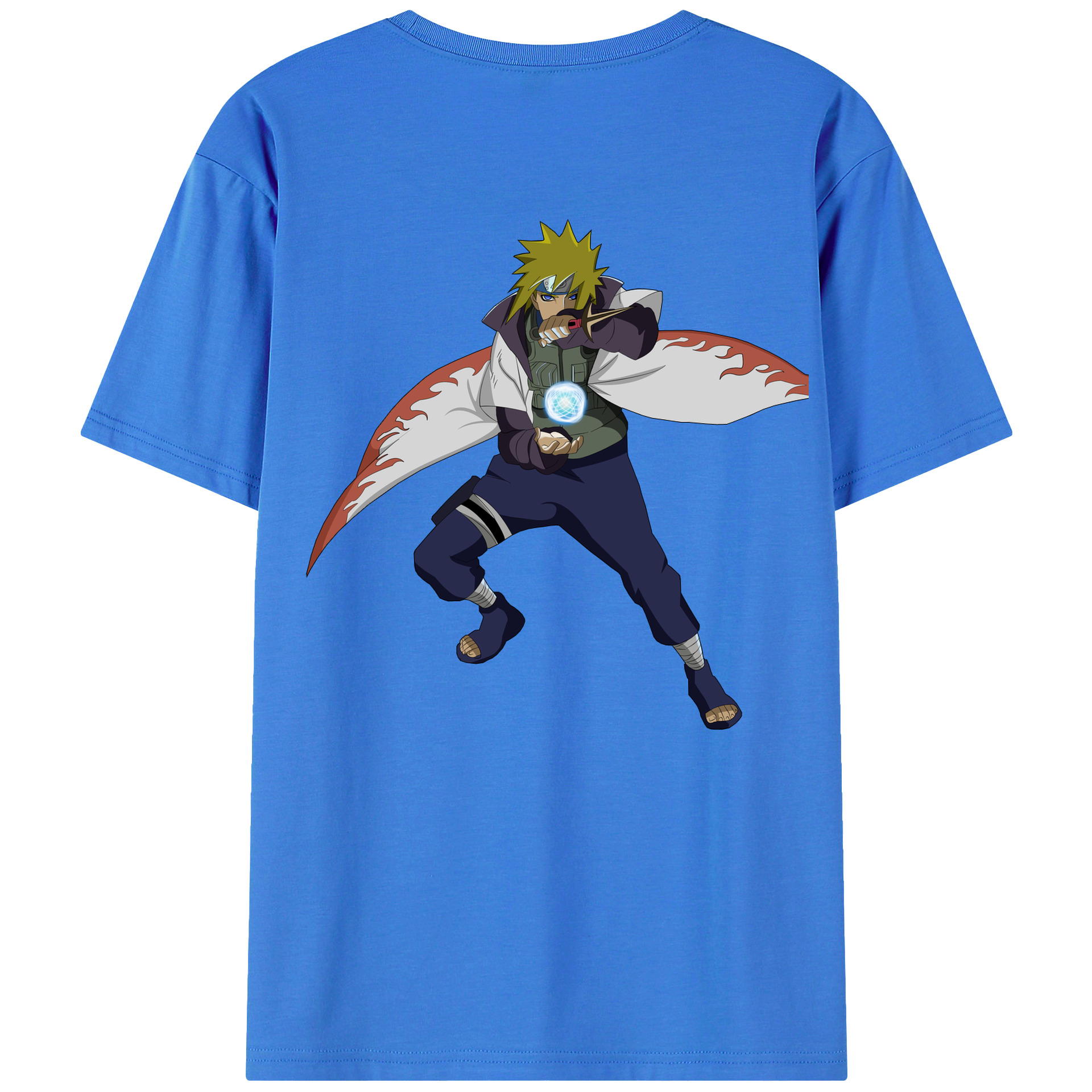 （画像用） NARUTO -ナルト- 波風 ミナト Namikaze Minato 綿100％半袖Tシャツ（背面プリント）