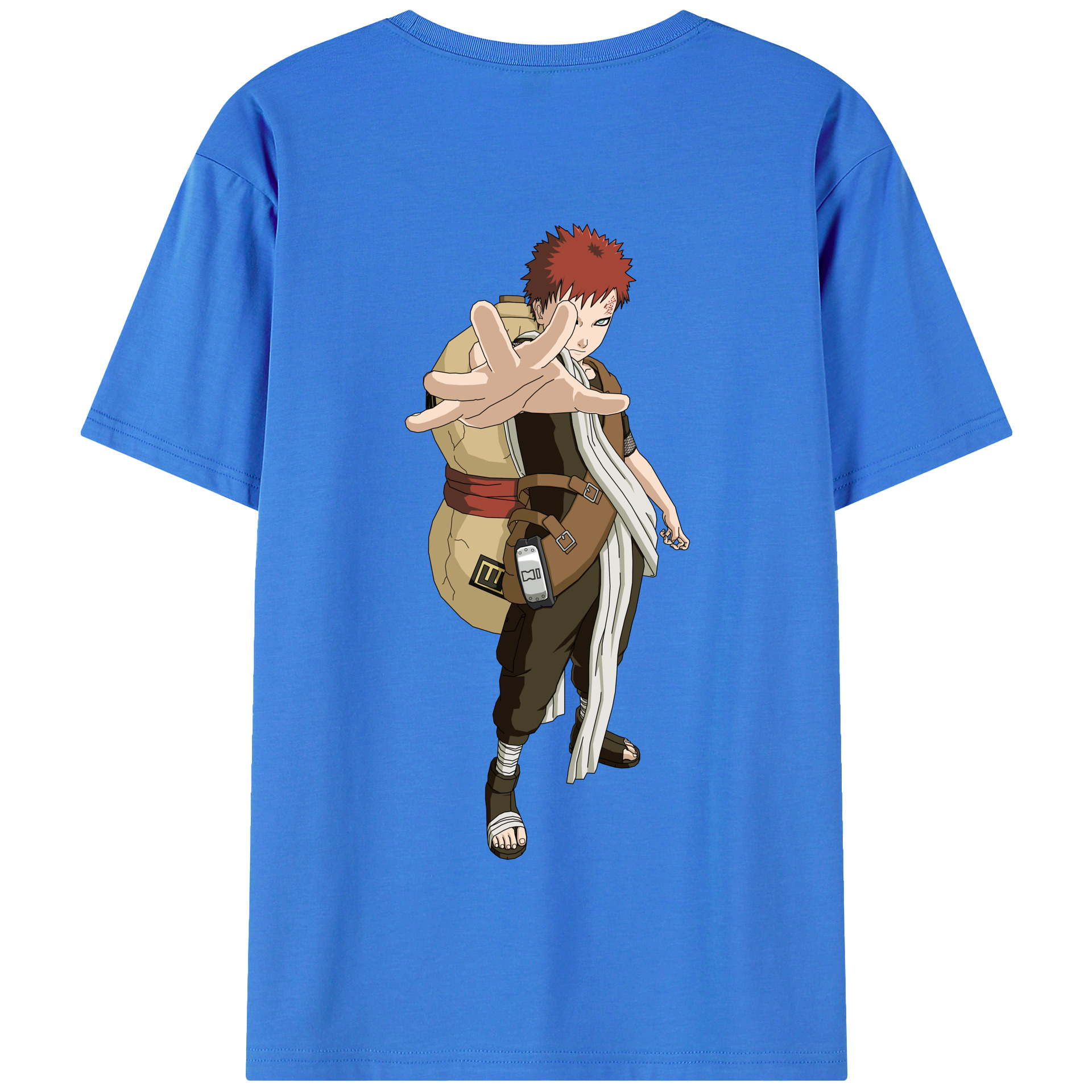 （画像用） NARUTO -ナルト- ガアラ Gaara 綿100％半袖Tシャツ（背面プリント）