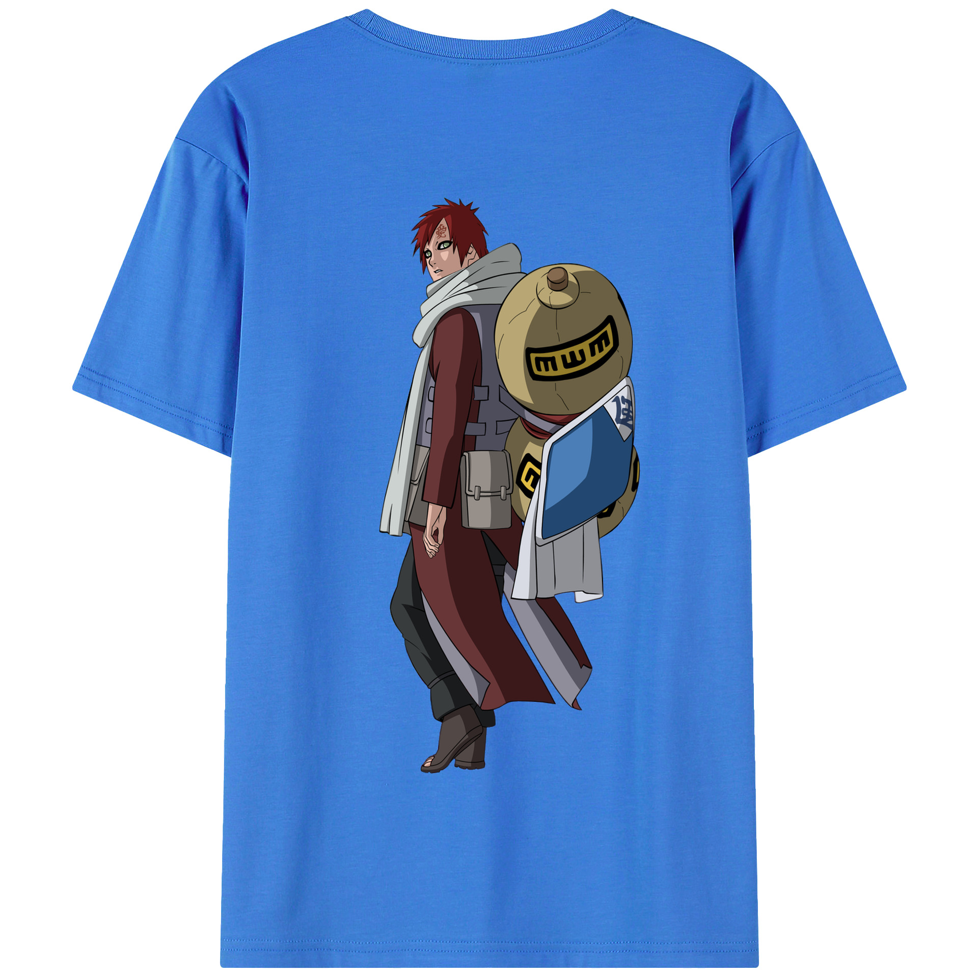 （画像用） NARUTO -ナルト- ガアラ Gaara 綿100％半袖Tシャツ（背面プリント）