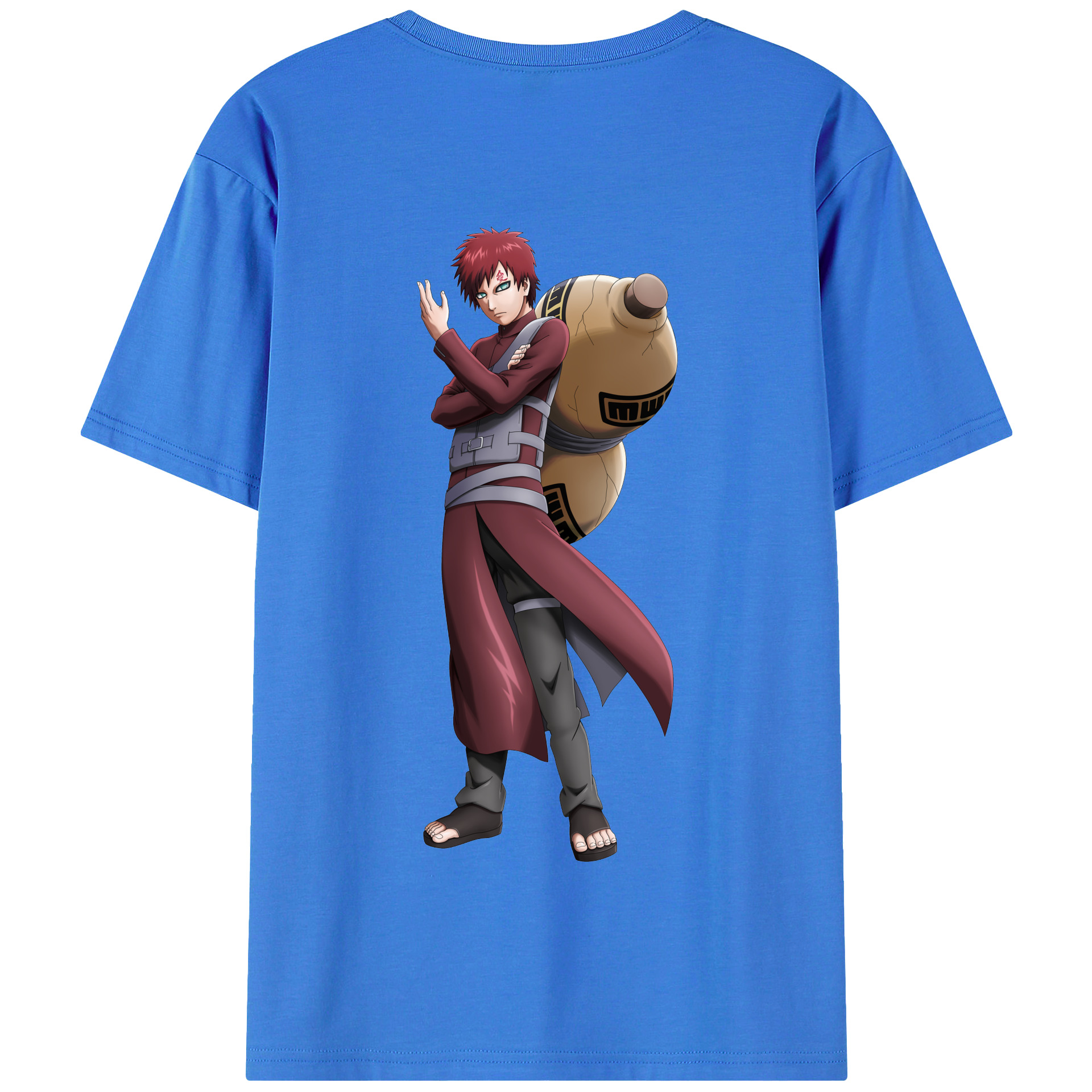 （画像用） NARUTO -ナルト- ガアラ Gaara 綿100％半袖Tシャツ（背面プリント）