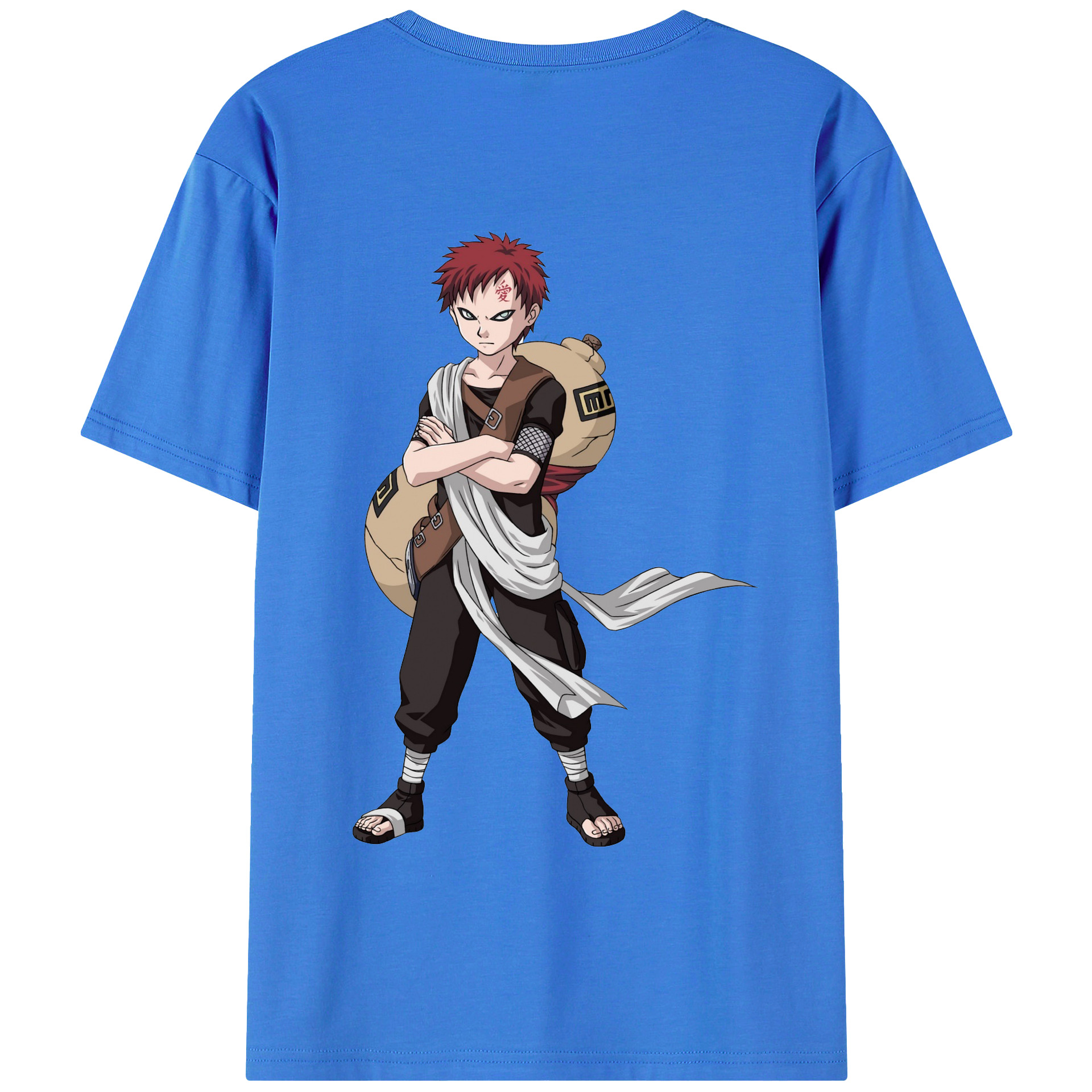 （画像用） NARUTO -ナルト- ガアラ Gaara 綿100％半袖Tシャツ（背面プリント）